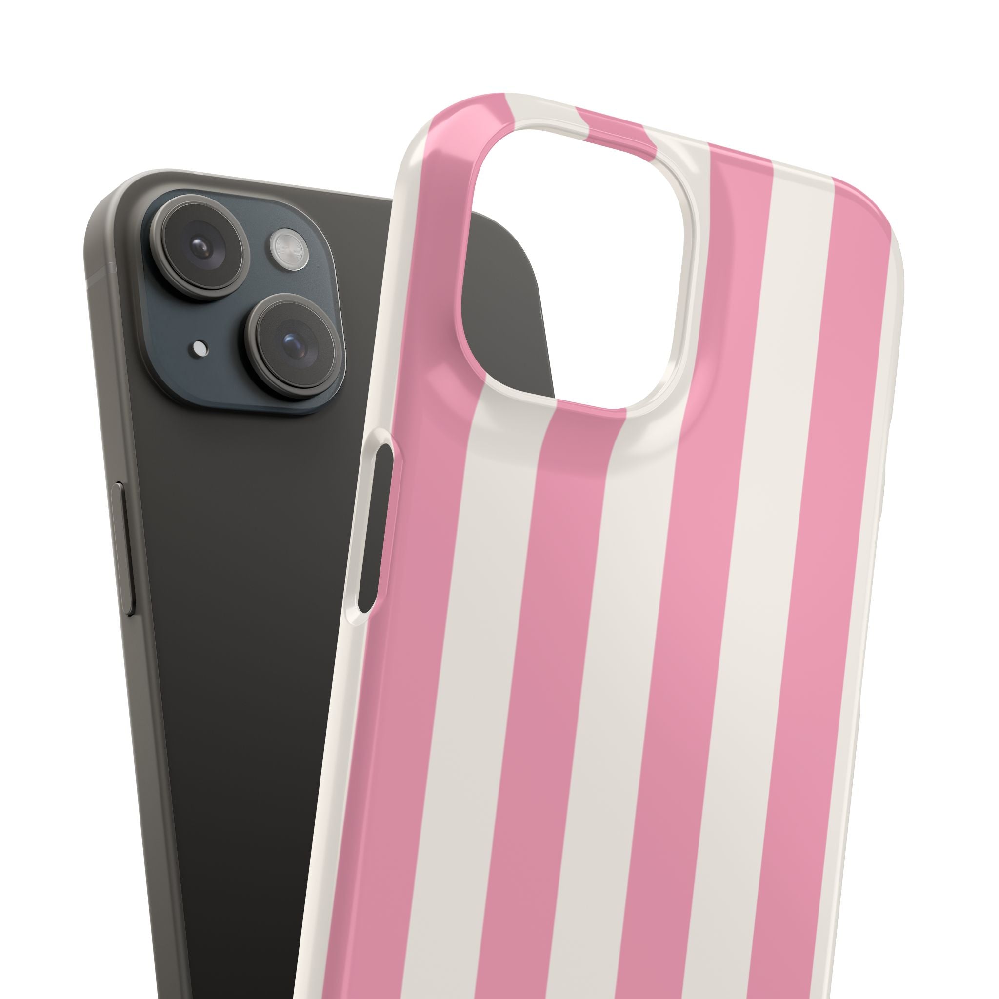 Pink & White Stripe Snap Phone Case — Cute Striped iPhone Cover
