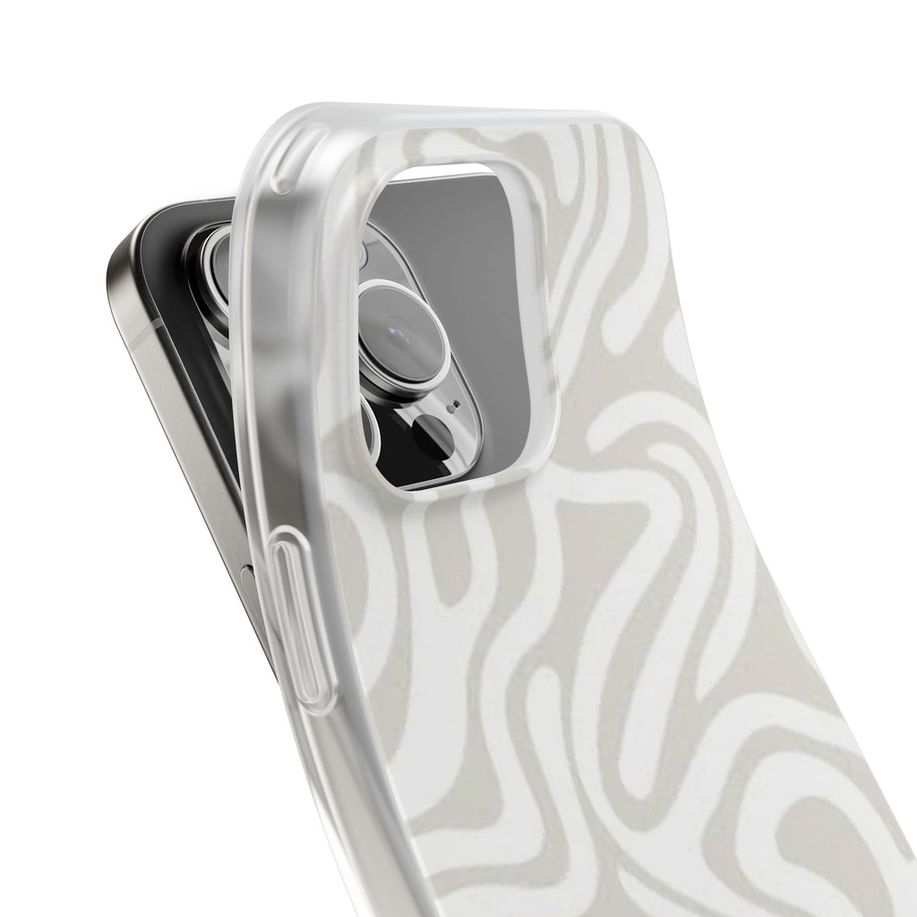 Abstract Neutral Swirl Phone Case — Flexible Protective Cover