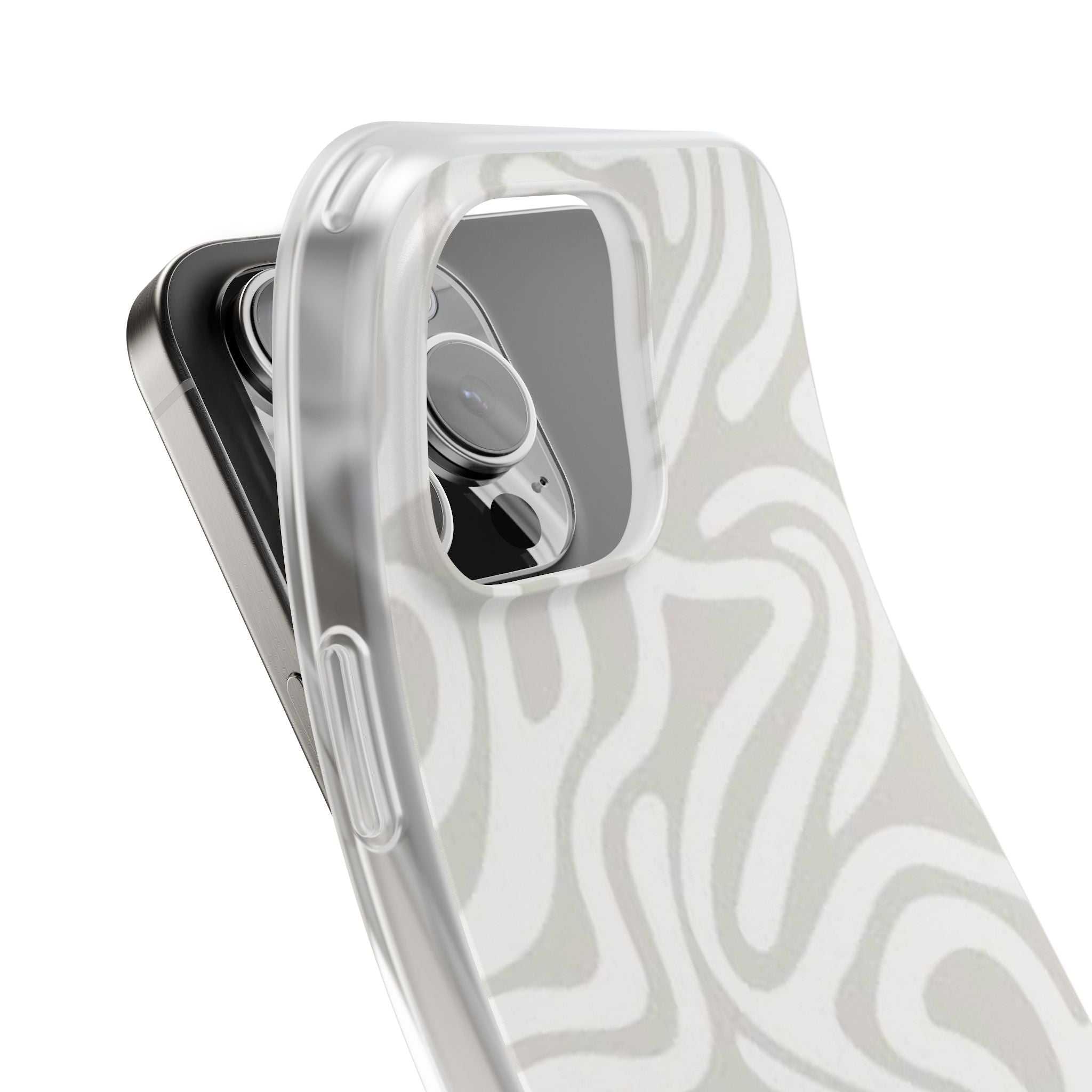 Abstract Neutral Swirl Phone Case — Flexible Protective Cover
