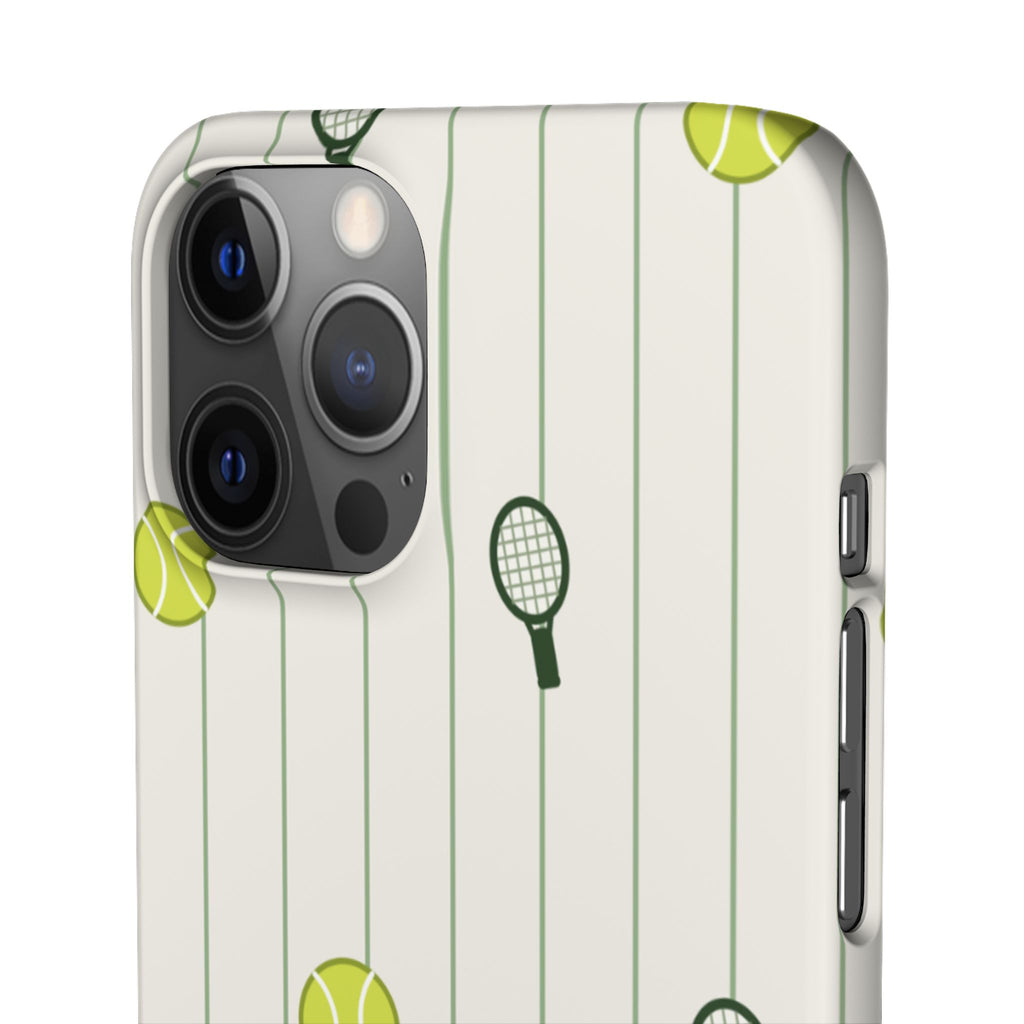 Tennis Pattern Phone Case — Rackets & Tennis Balls Protective Snap Case