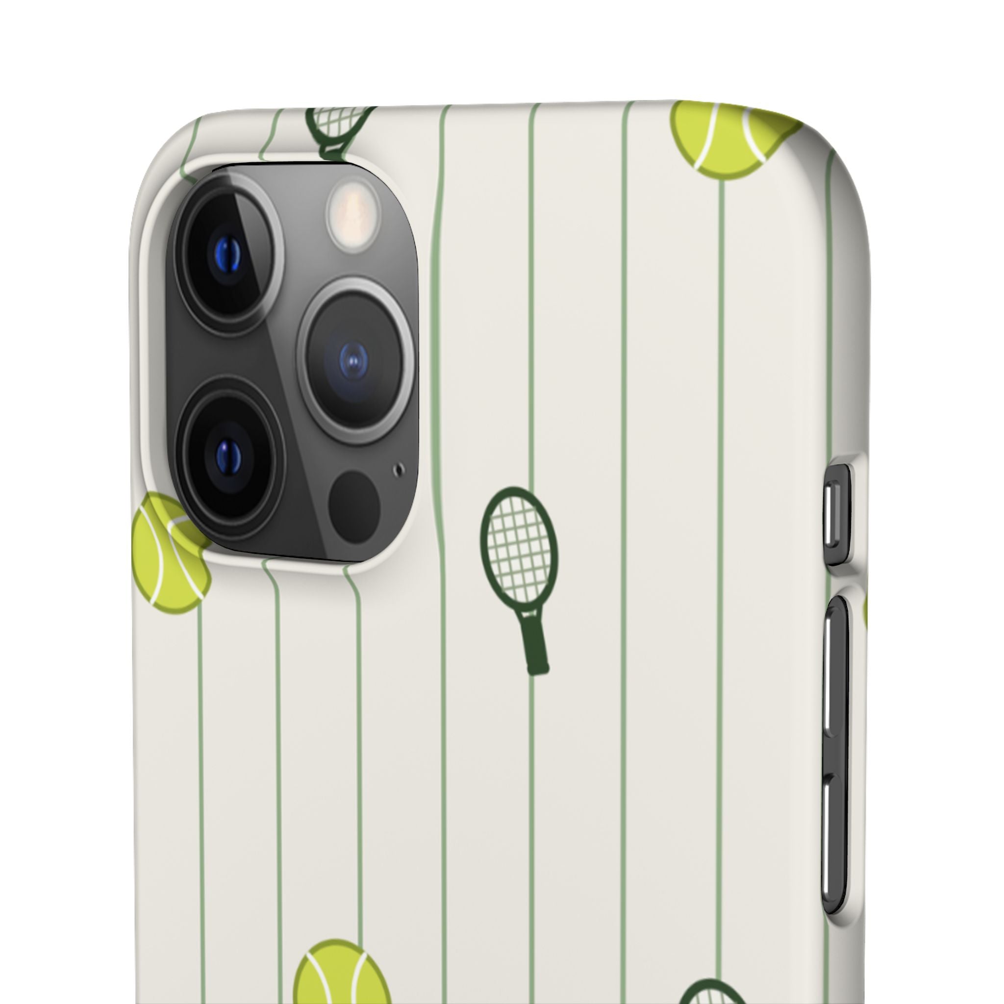 Tennis Pattern Phone Case — Rackets & Tennis Balls Protective Snap Case