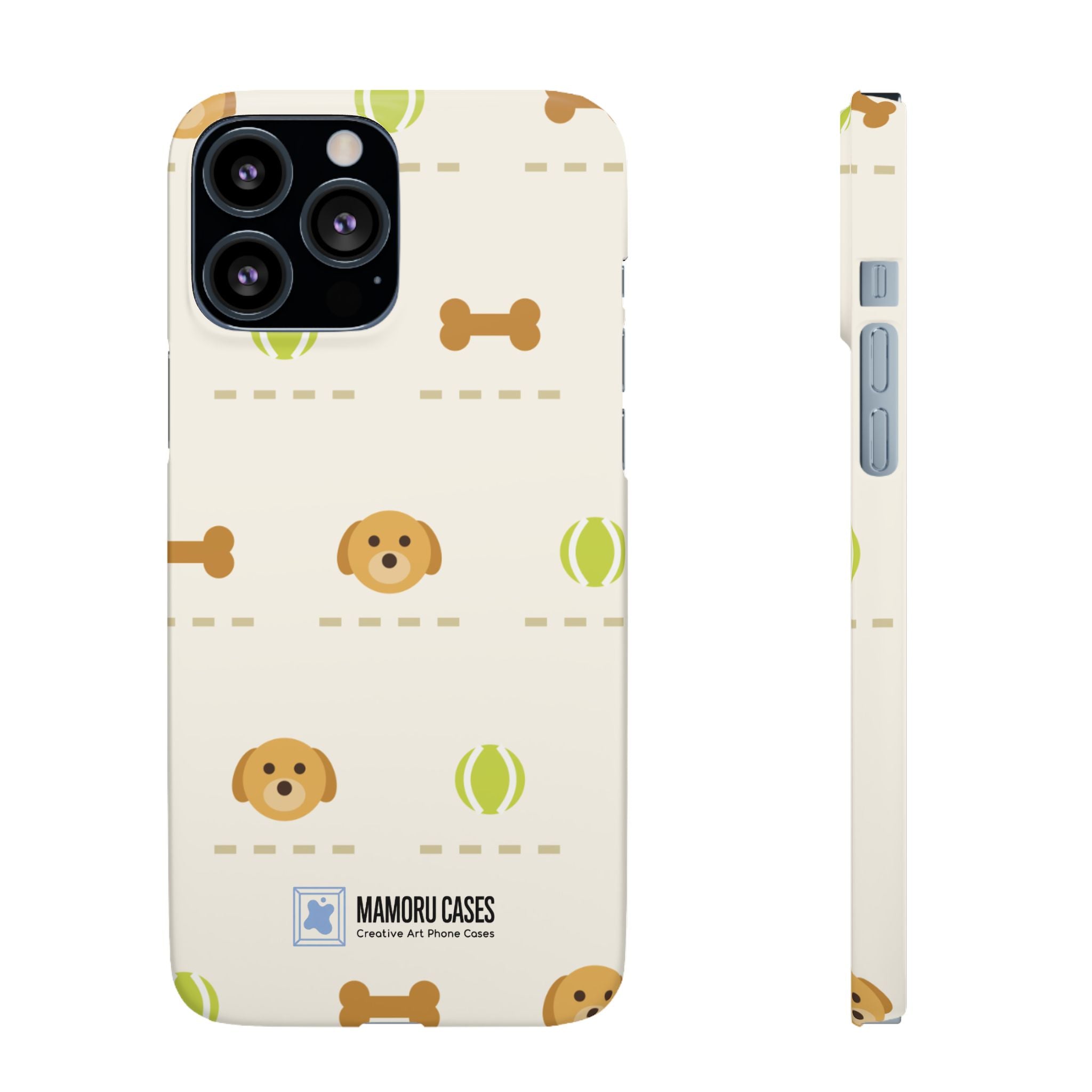 Cute Puppy Pattern Phone Case — Dog, Bone & Tennis Ball Snap Case
