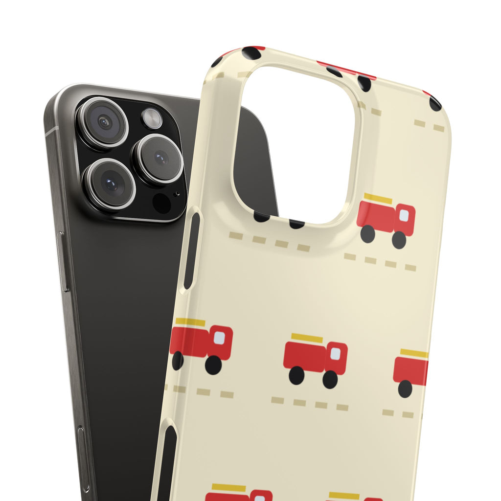 Fire Truck Pattern Phone Case — Cute Retro Kids iPhone Cover