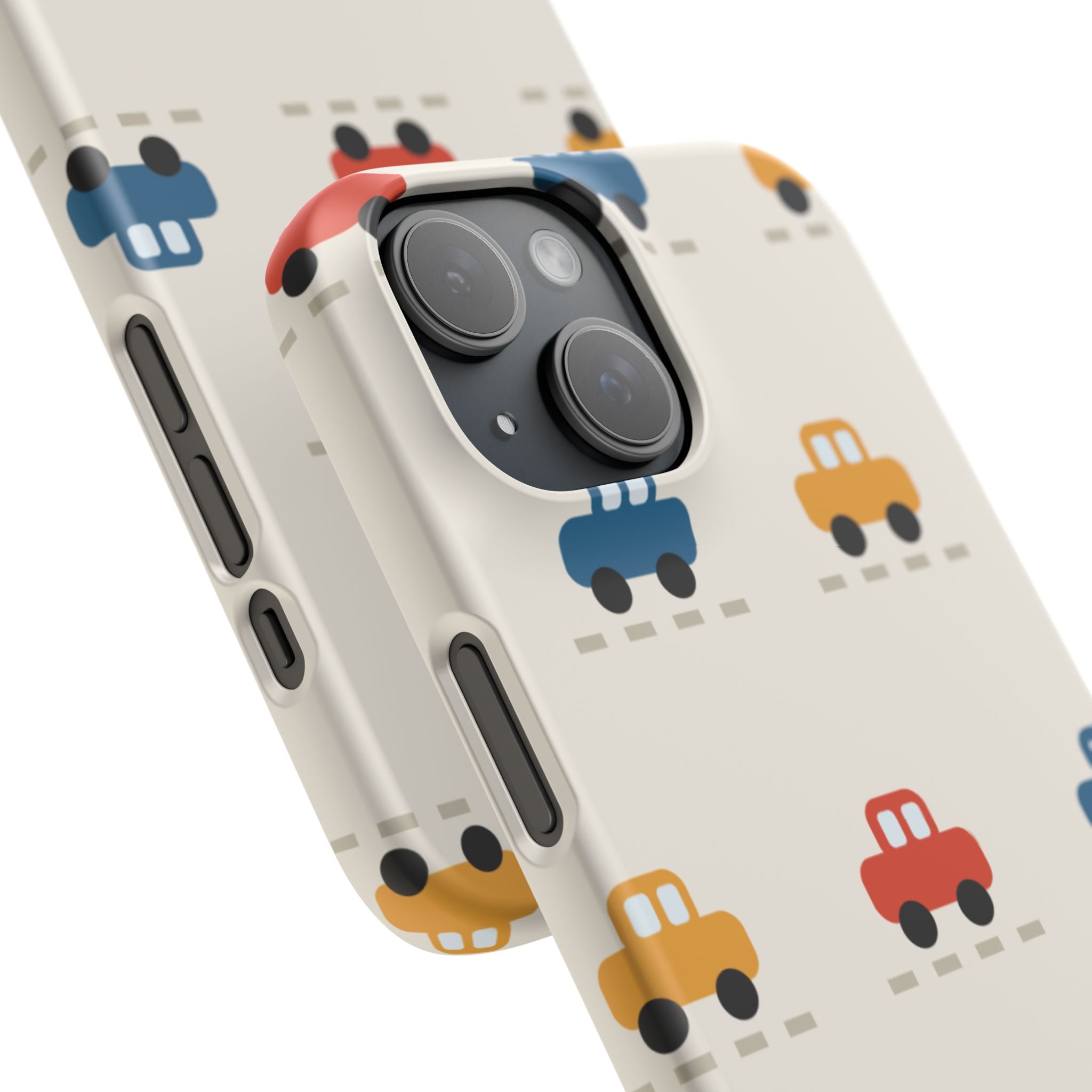 Cute Retro Toy Car Phone Case — Colorful Kids Pattern Snap Case
