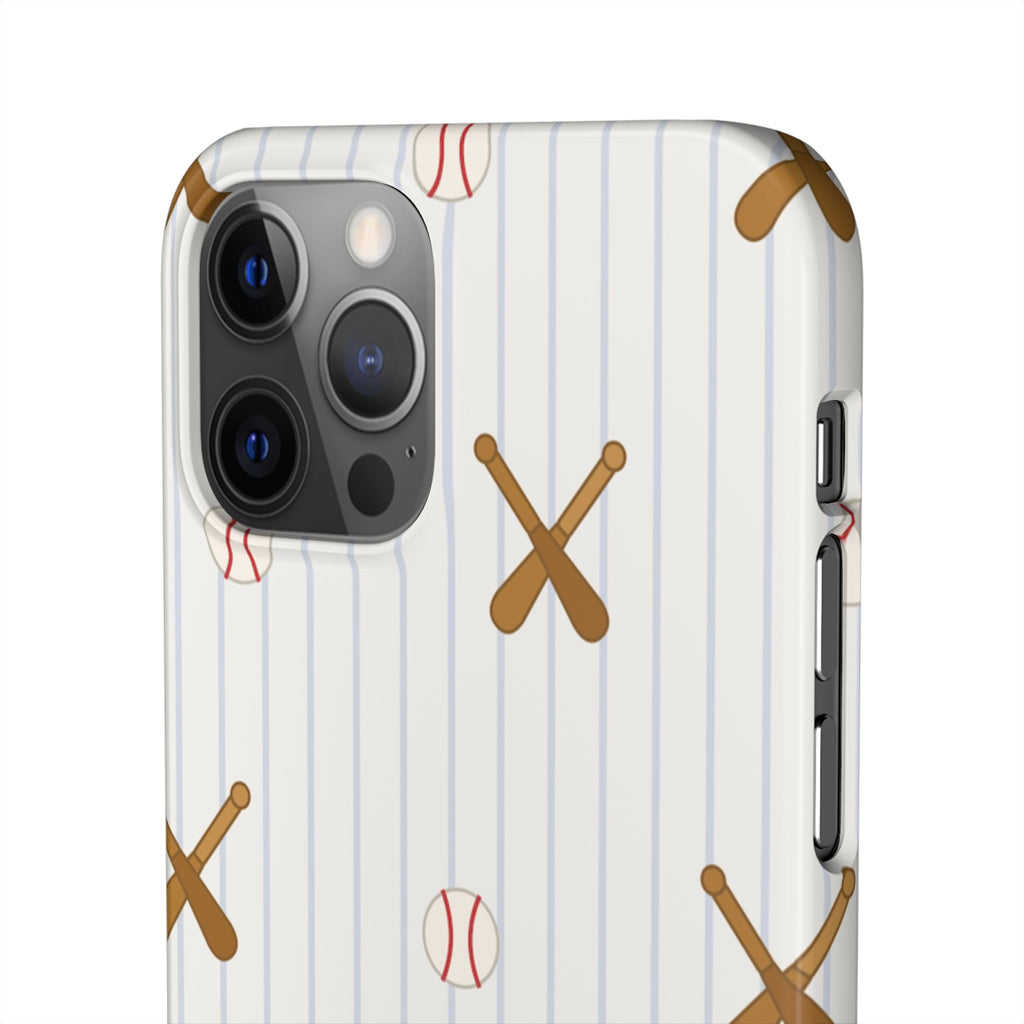 Baseball Pattern Phone Case — Bat & Ball Snap Case