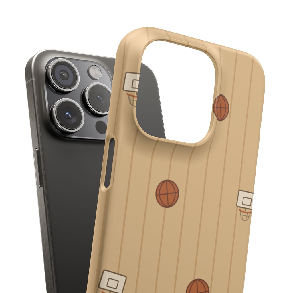 Basketball Court Phone Case — Slim Protective Snap Case with Hoops Pattern