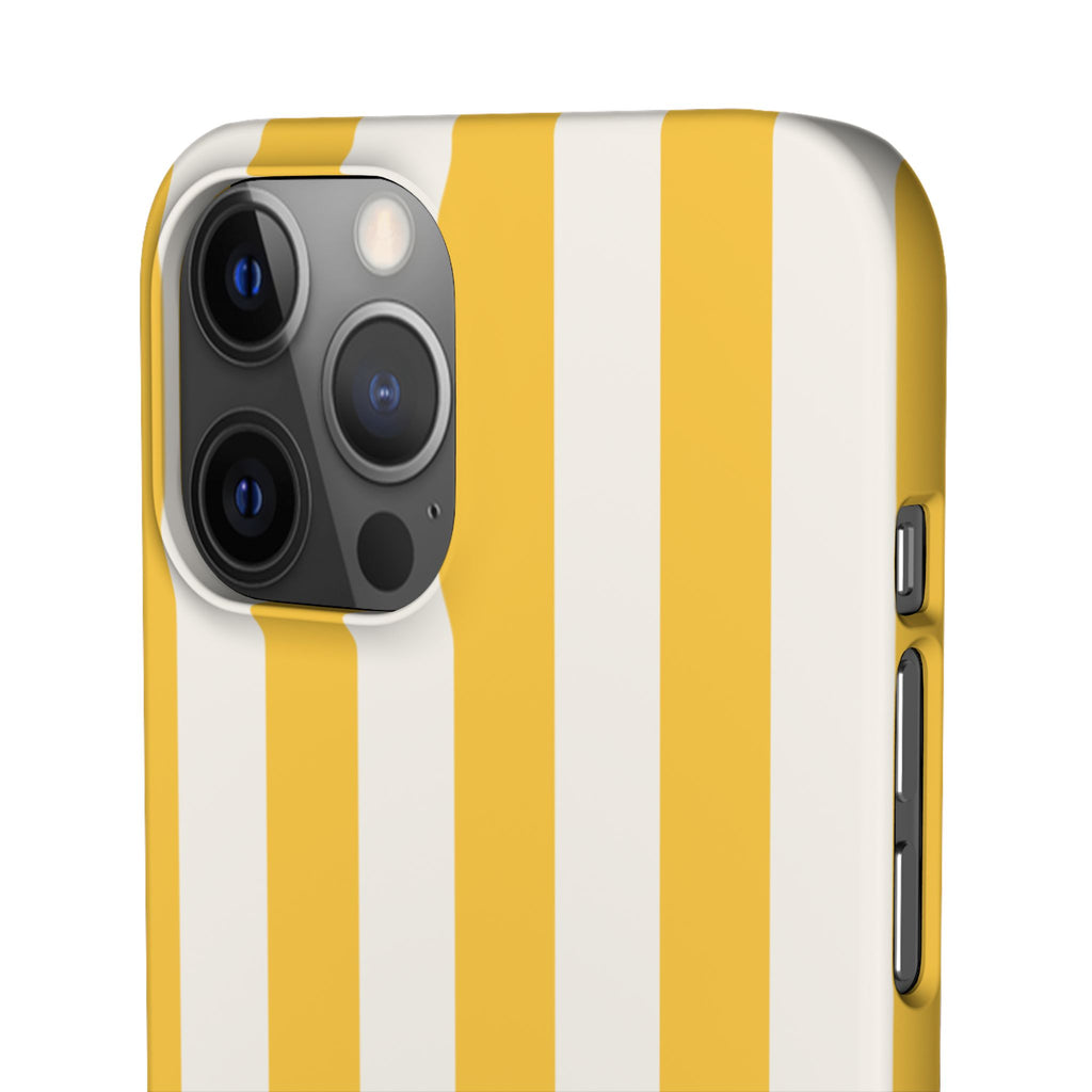 Yellow Stripe Phone Case — Bright Vertical Striped Snap Case