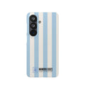 Phone Case — Pastel Blue & White Vertical Stripe Protective Snap Case