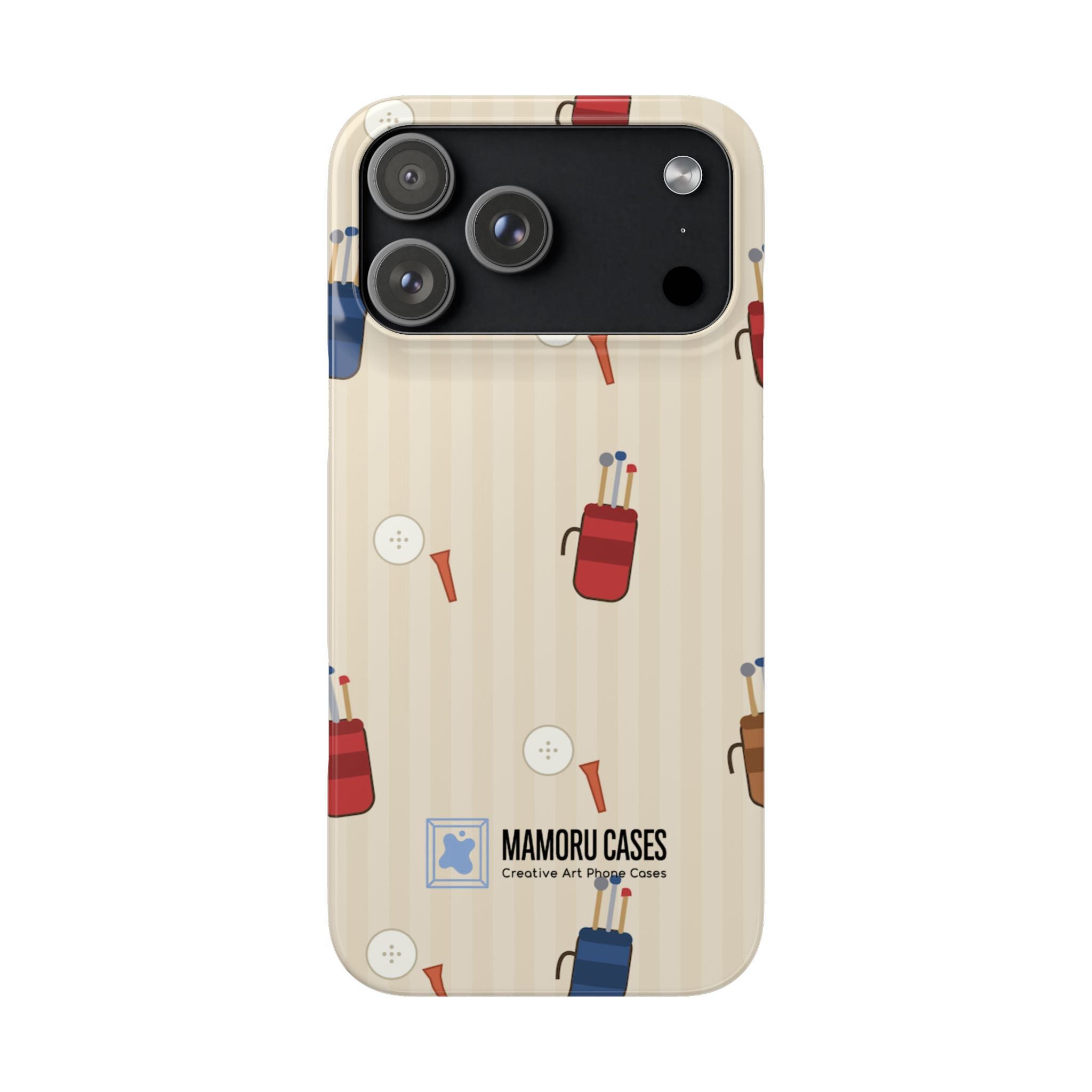 Golf Pattern Phone Case — Retro Golf Bag & Tee iPhone Case