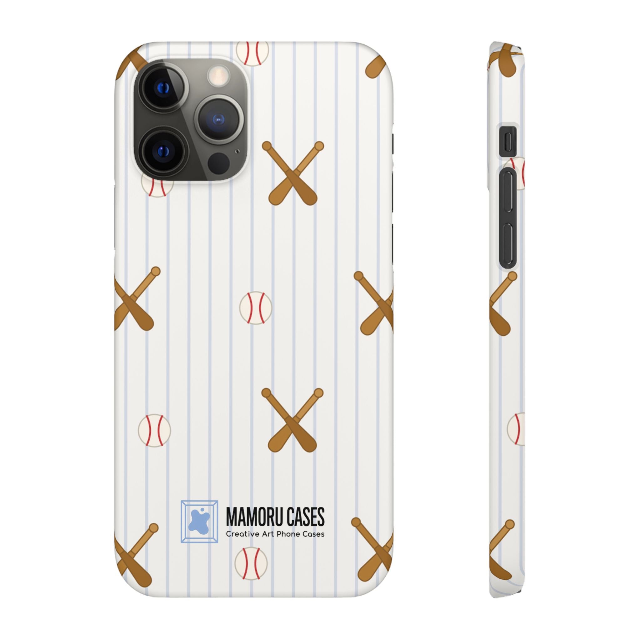 Baseball Pattern Phone Case — Bat & Ball Snap Case