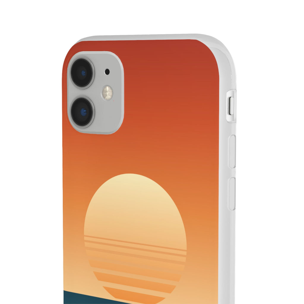 Sunset Horizon Phone Case — Minimal Beach Sunset Graphic for iPhone & Samsung