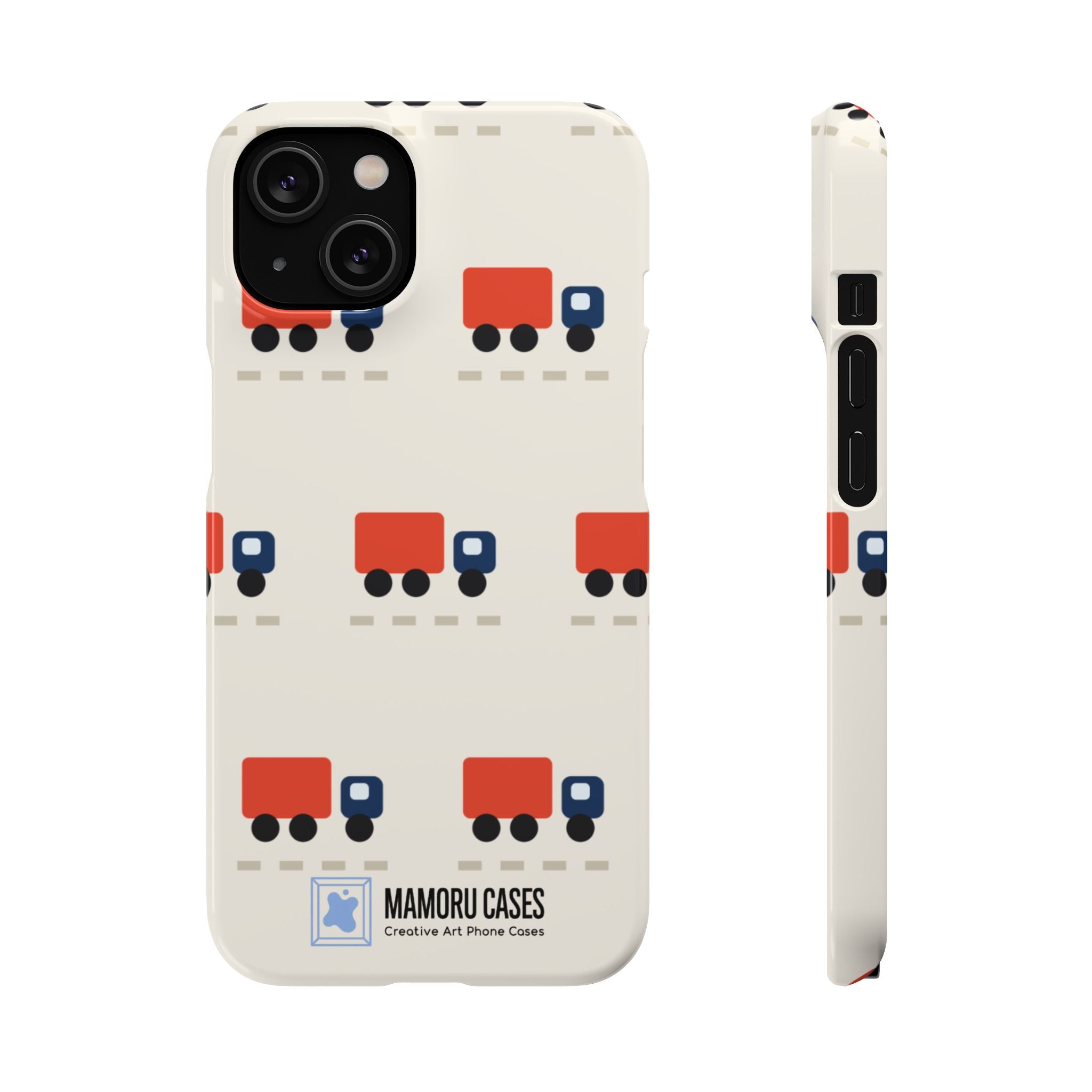 Truck Pattern Phone Case — Cute Red & Blue Delivery Truck iPhone Cover
