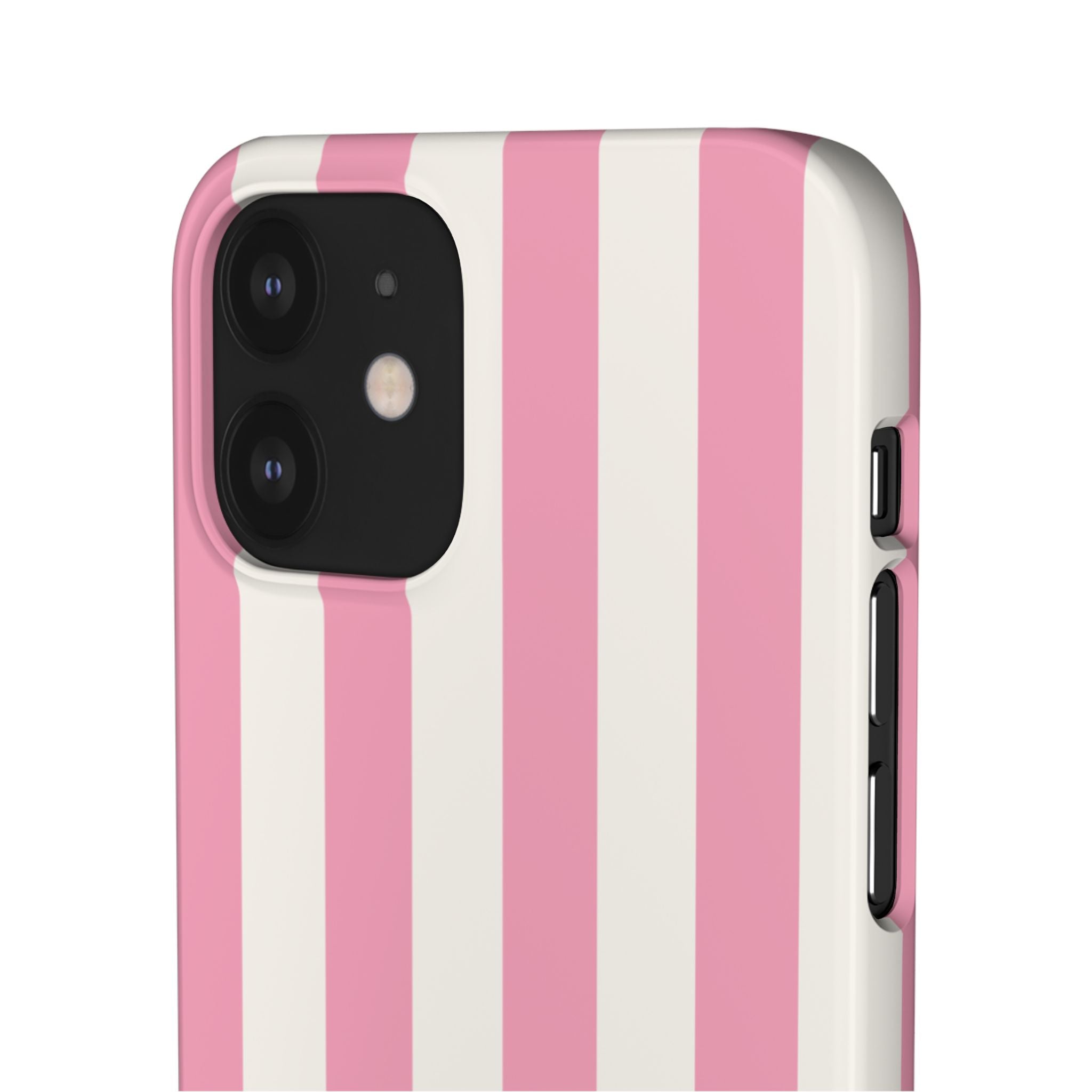 Pink & White Stripe Snap Phone Case — Cute Striped iPhone Cover