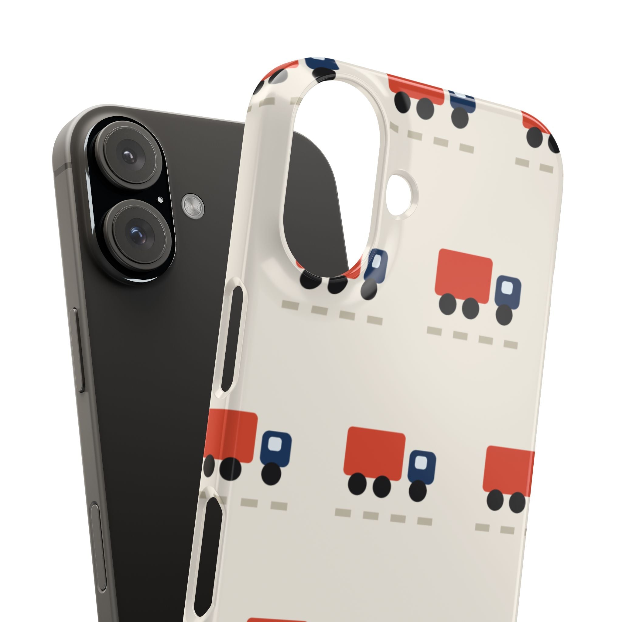 Truck Pattern Phone Case — Cute Red & Blue Delivery Truck iPhone Cover
