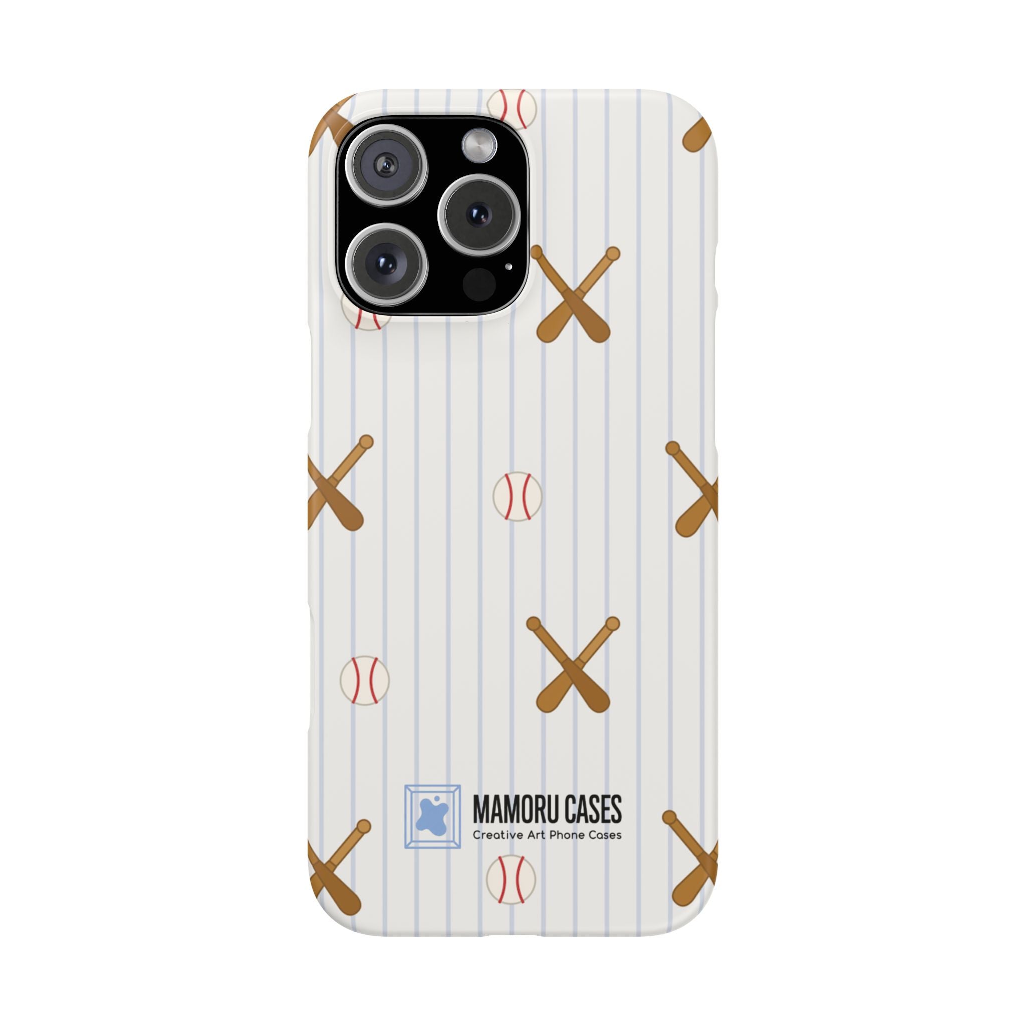 Baseball Pattern Phone Case — Bat & Ball Snap Case