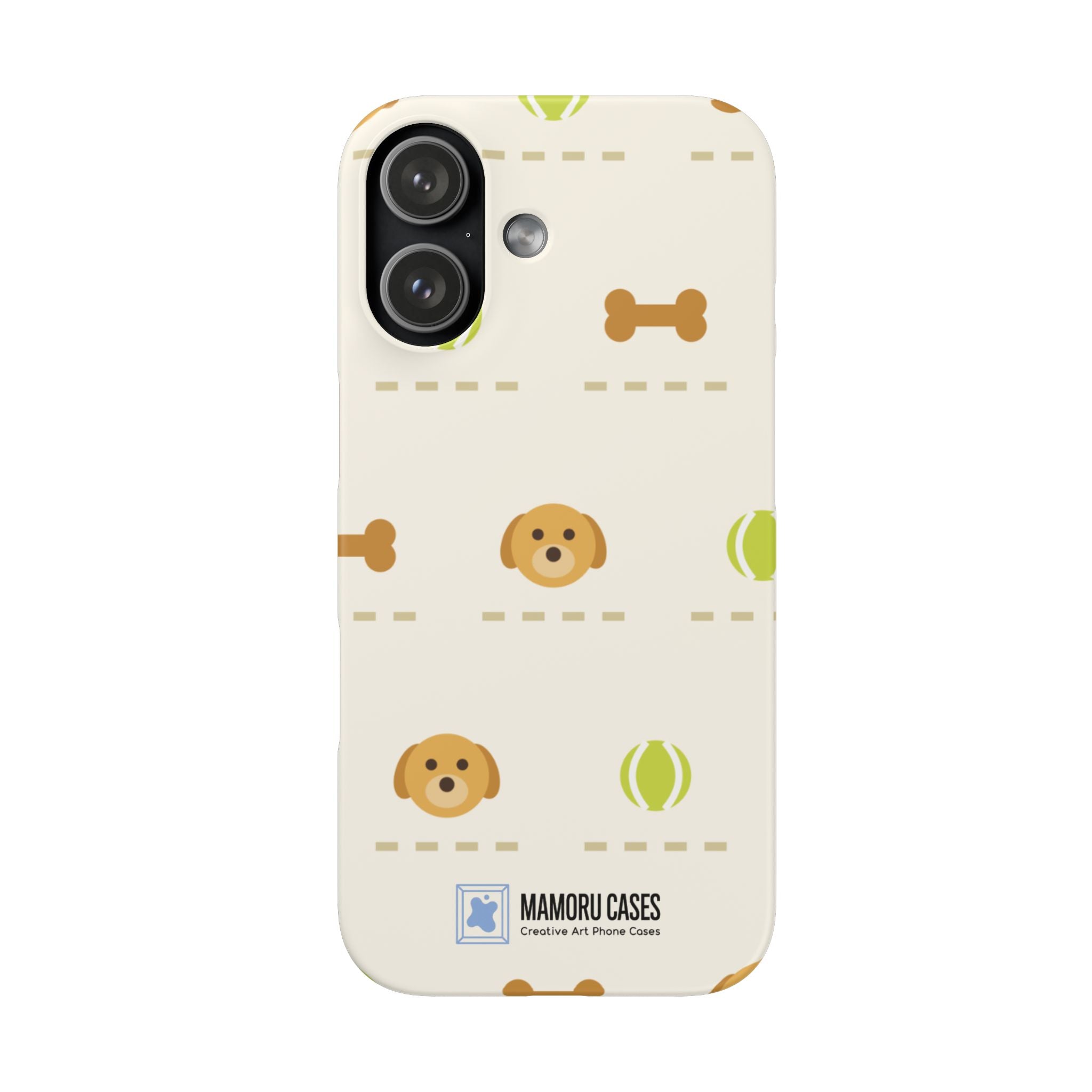 Cute Puppy Pattern Phone Case — Dog, Bone & Tennis Ball Snap Case