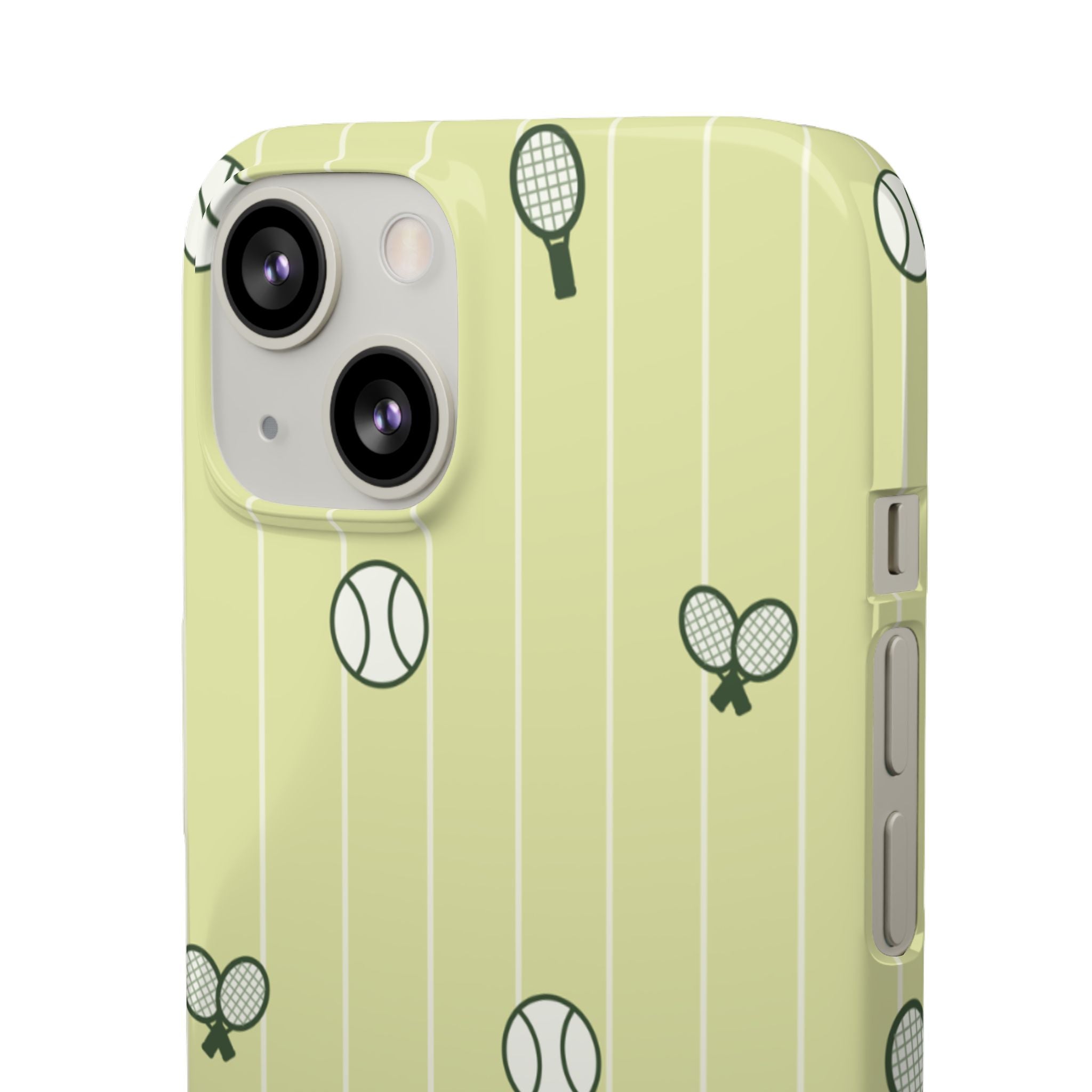 Tennis Pattern Phone Case — Yellow Racket & Ball Snap Case