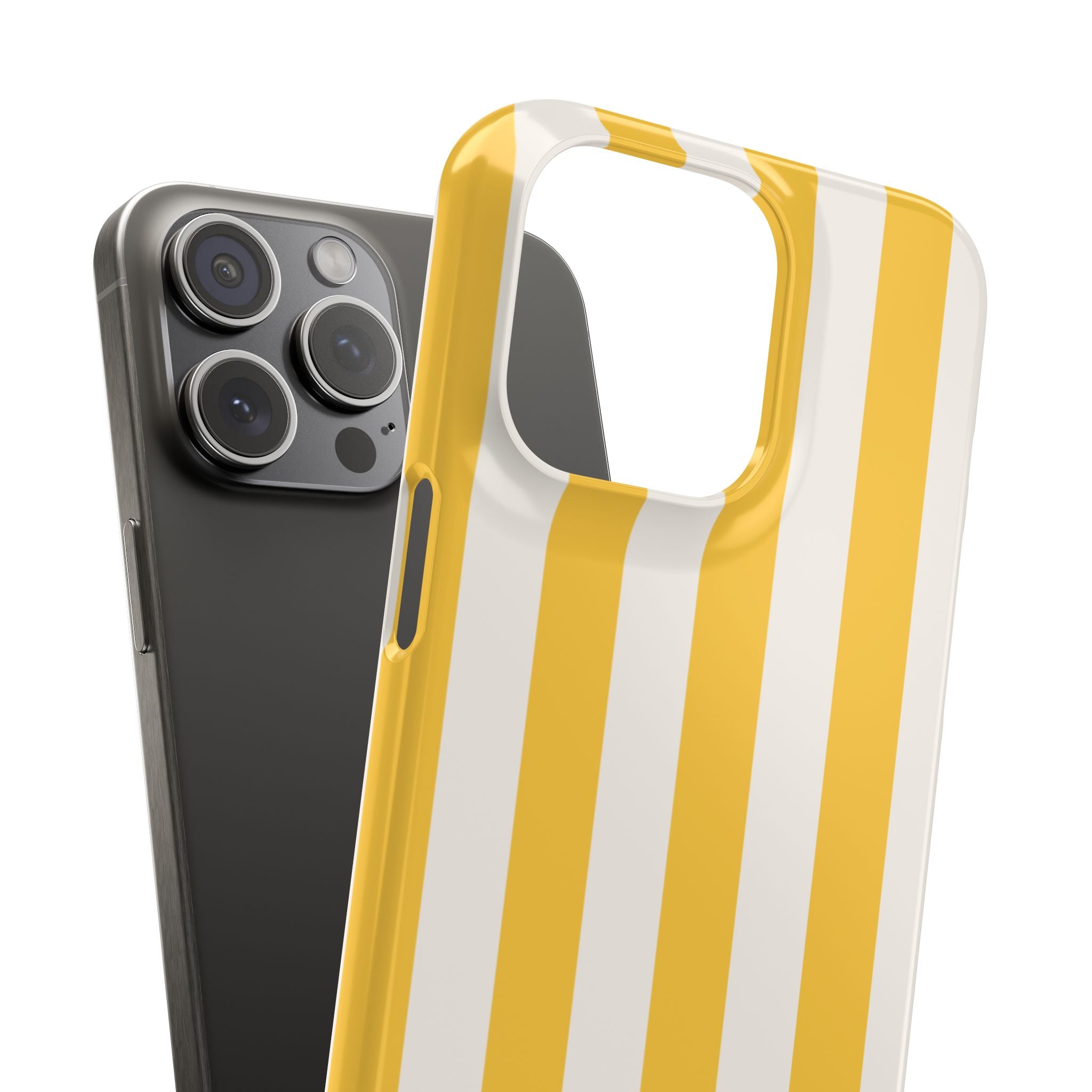 Yellow Stripe Phone Case — Bright Vertical Striped Snap Case