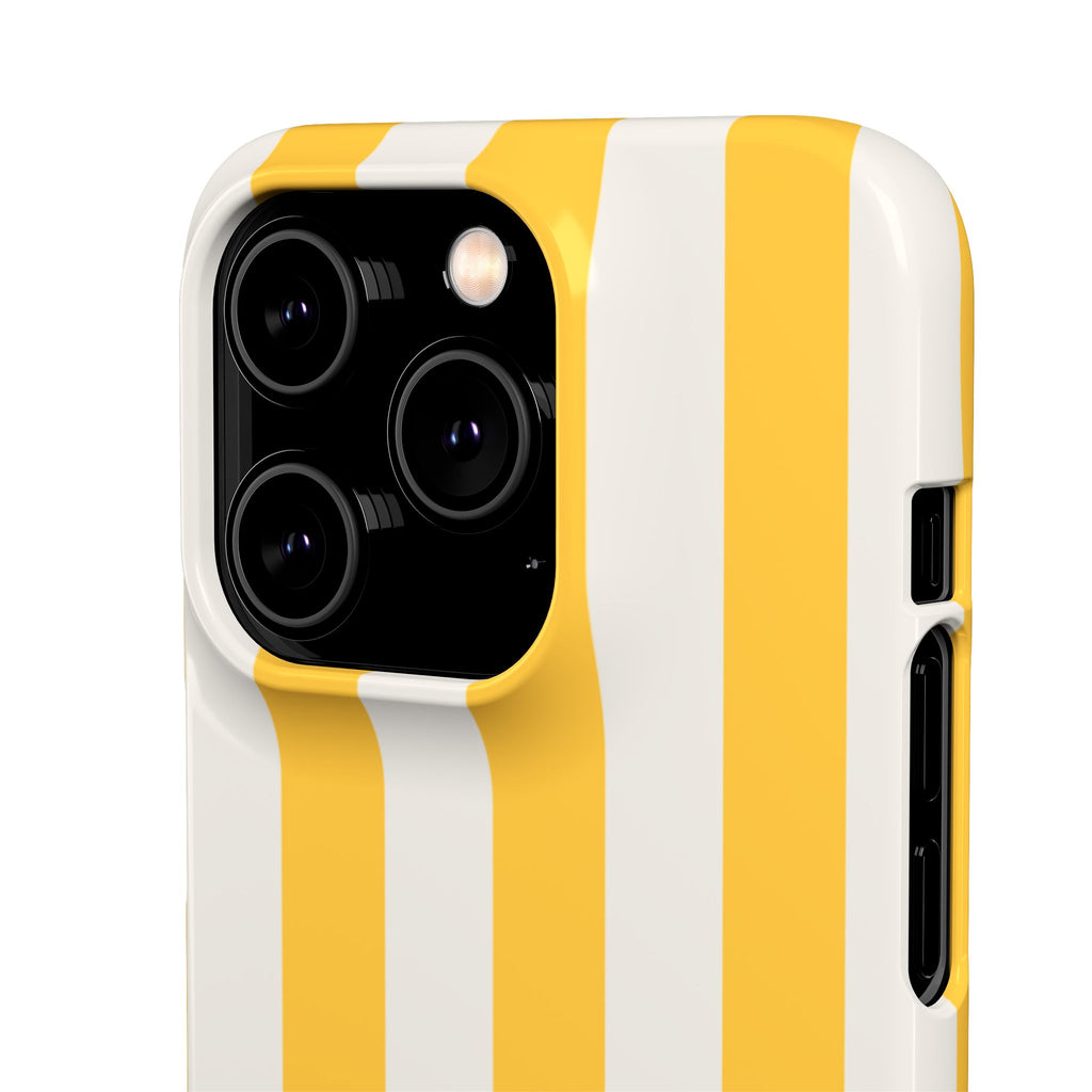 Yellow Stripe Phone Case — Bright Vertical Striped Snap Case