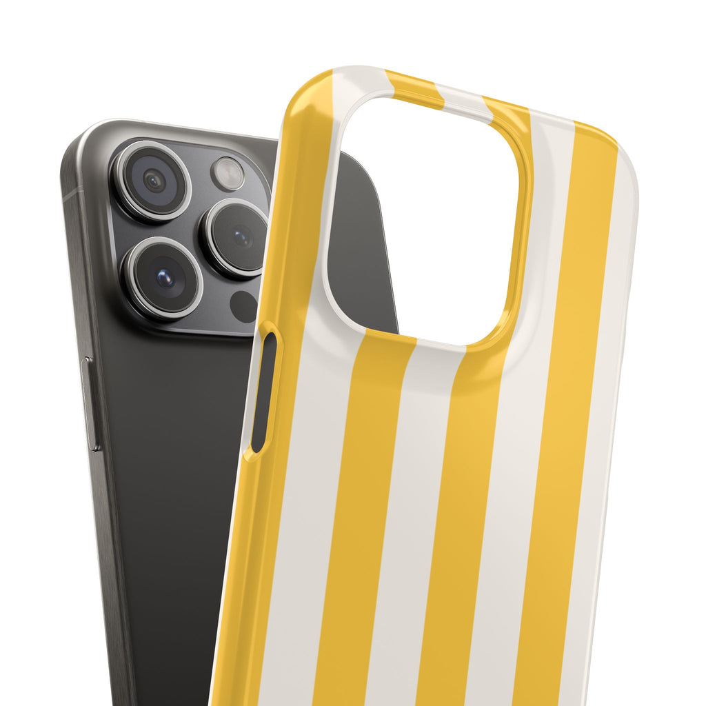 Yellow Stripe Phone Case — Bright Vertical Striped Snap Case