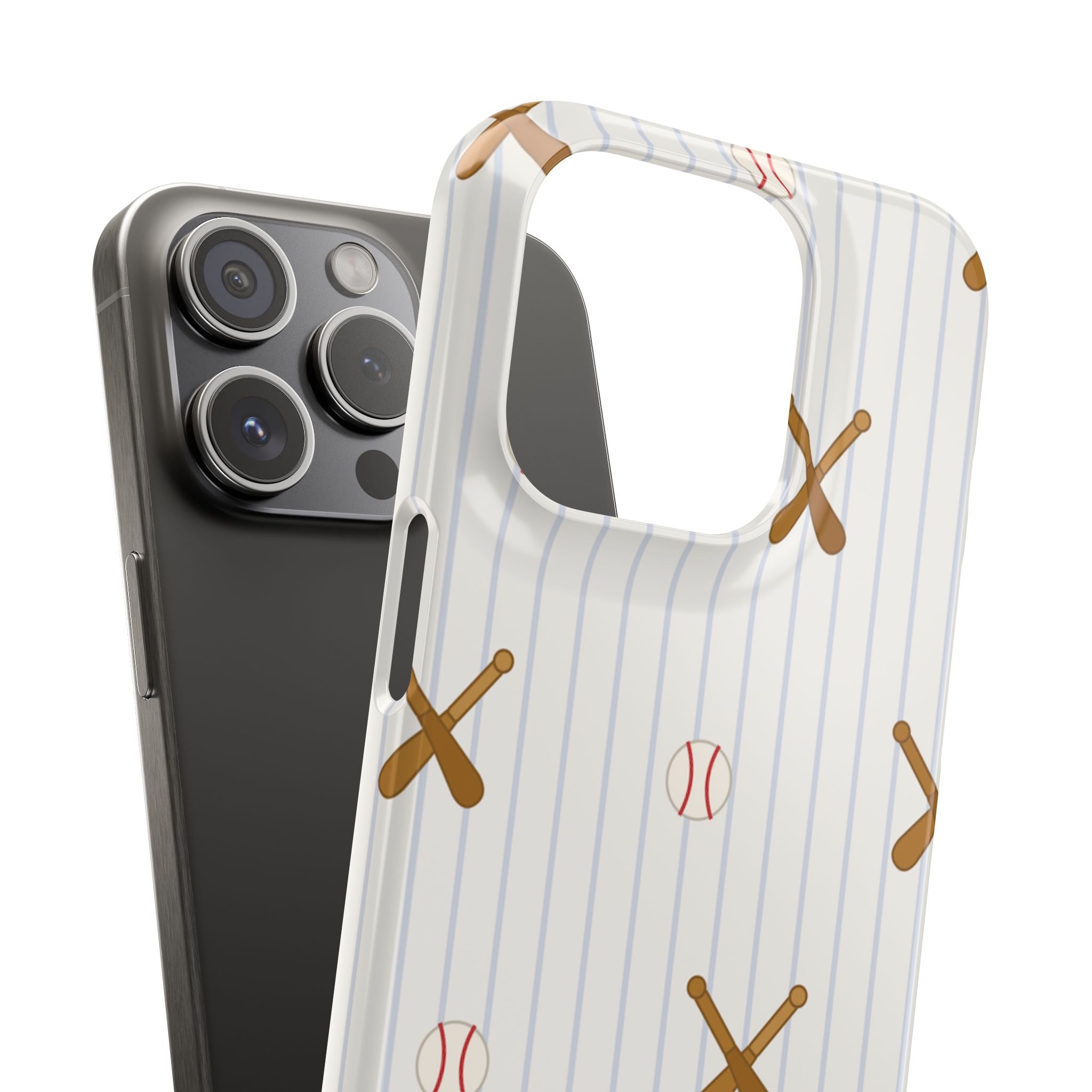 Baseball Pattern Phone Case — Bat & Ball Snap Case