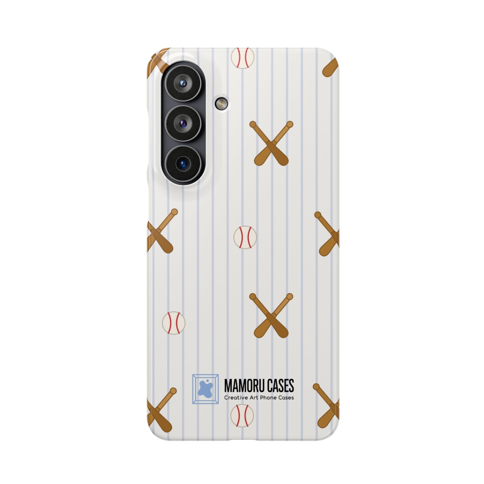 Baseball Pattern Phone Case — Bat & Ball Snap Case