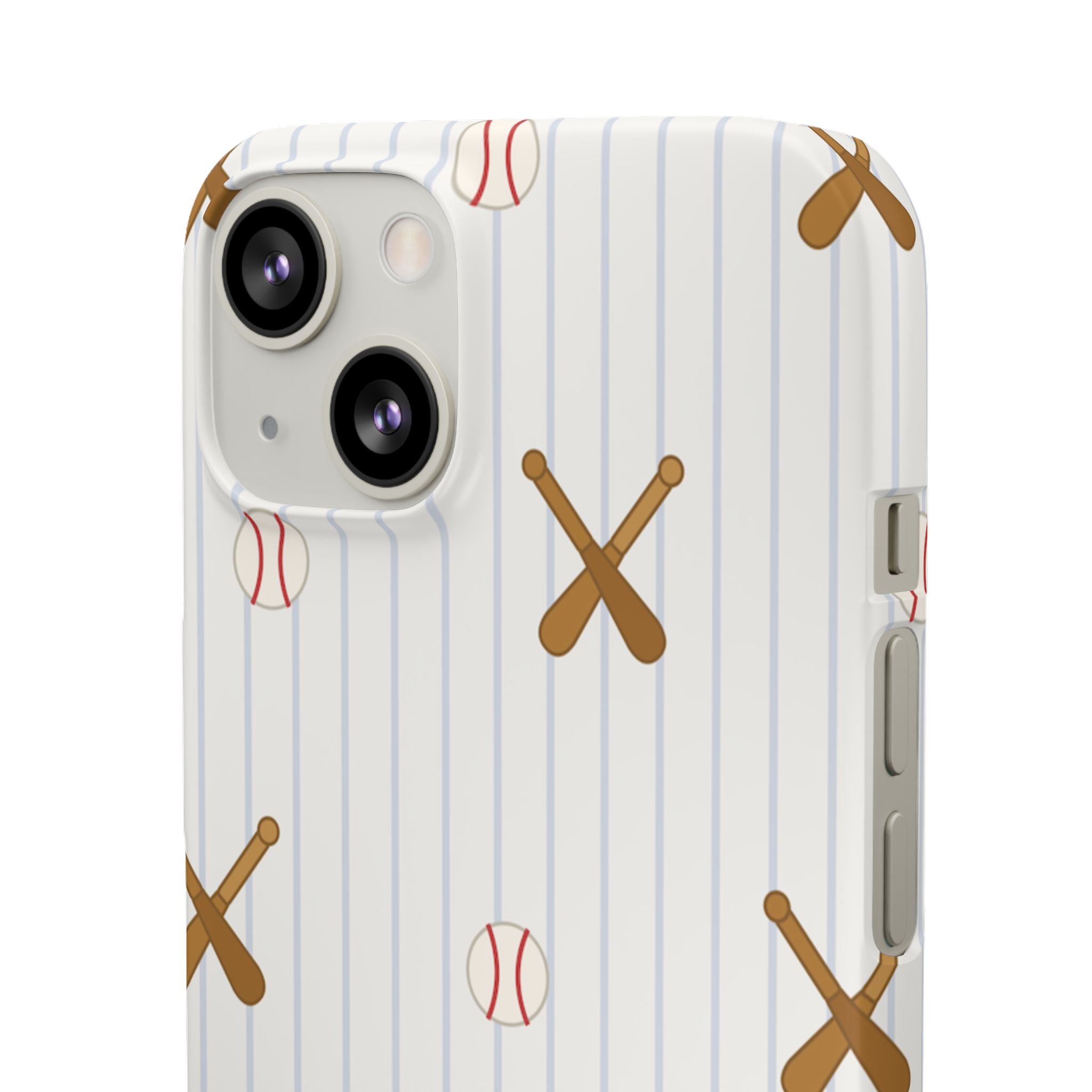 Baseball Pattern Phone Case — Bat & Ball Snap Case