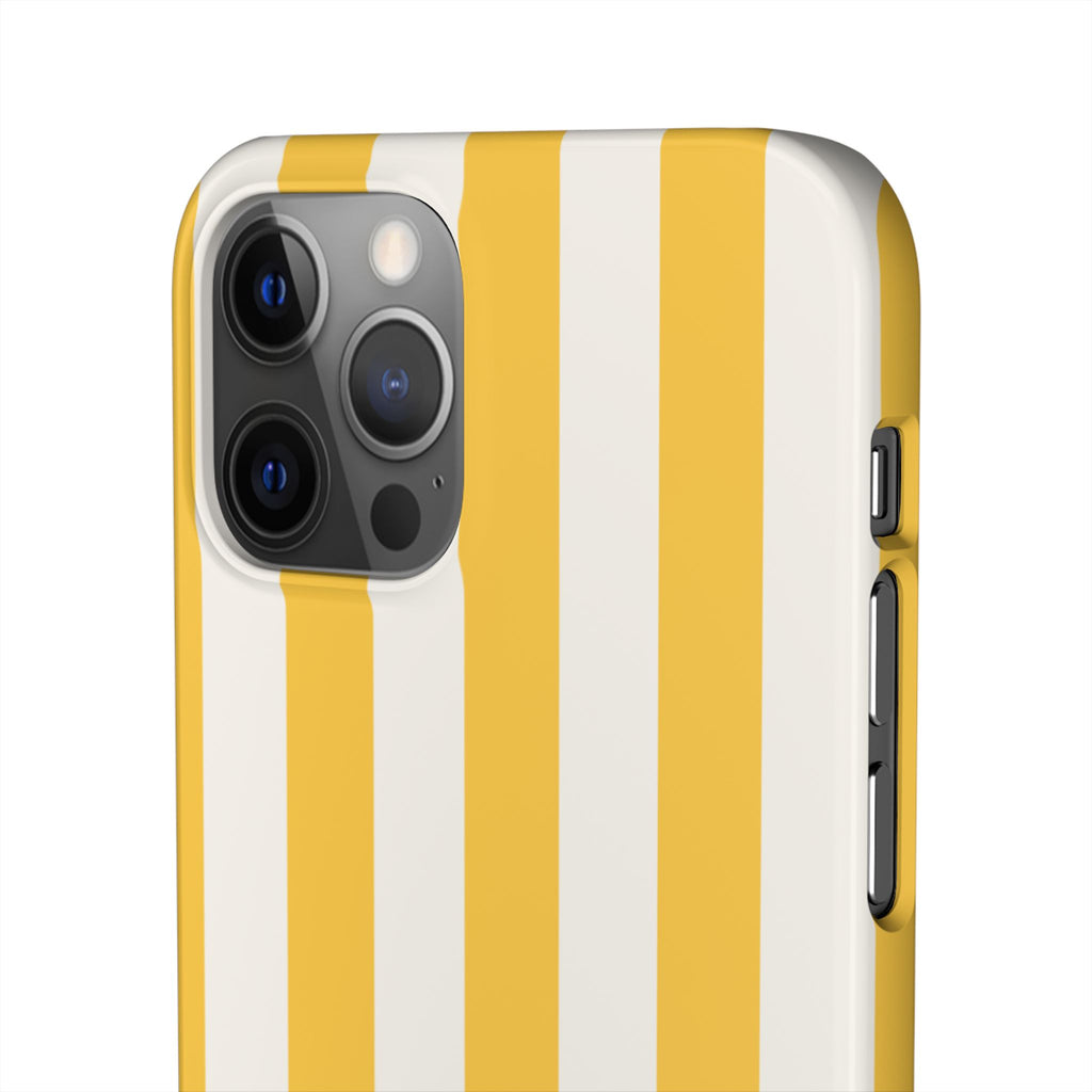 Yellow Stripe Phone Case — Bright Vertical Striped Snap Case