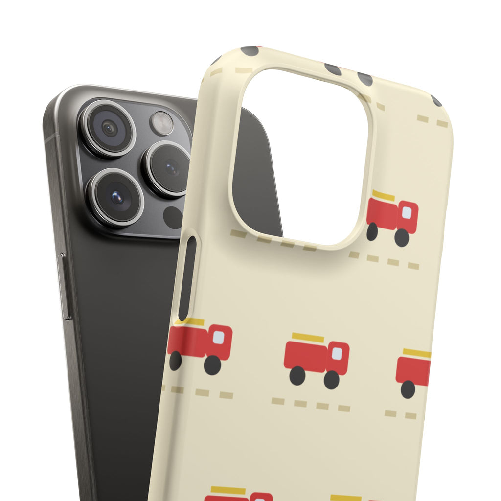 Fire Truck Pattern Phone Case — Cute Retro Kids iPhone Cover