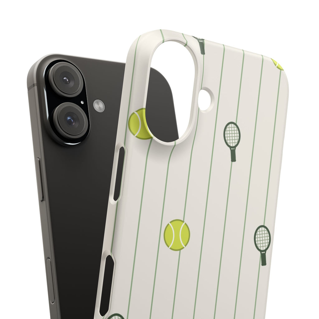 Tennis Pattern Phone Case — Rackets & Tennis Balls Protective Snap Case