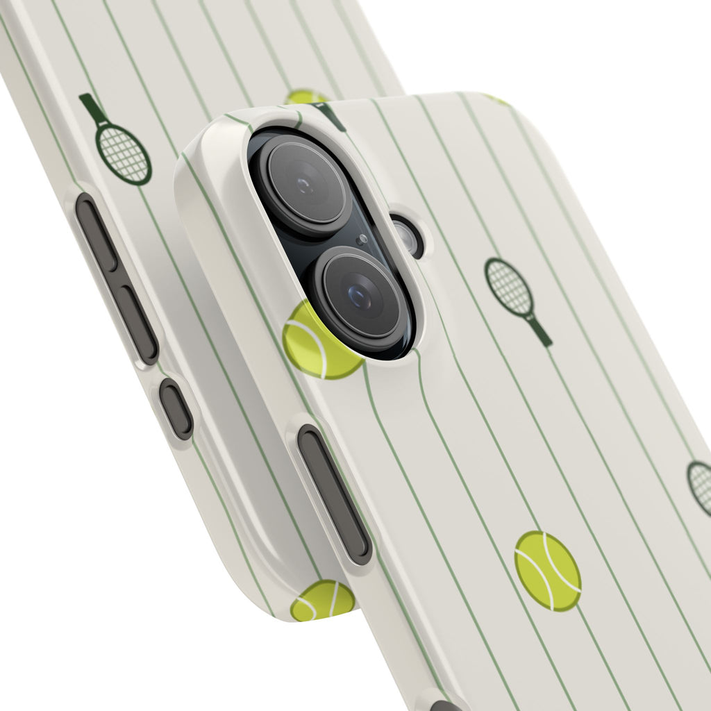 Tennis Pattern Phone Case — Rackets & Tennis Balls Protective Snap Case