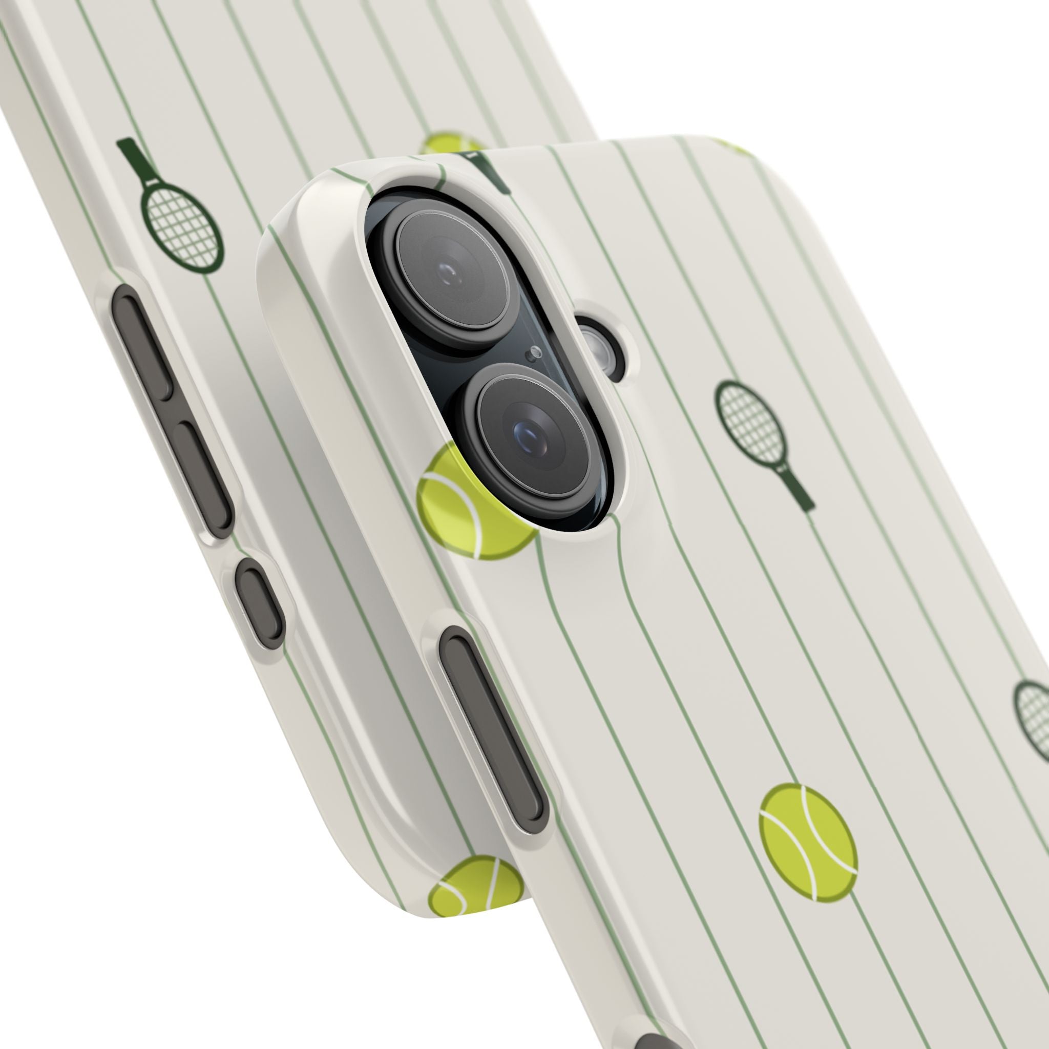 Tennis Pattern Phone Case — Rackets & Tennis Balls Protective Snap Case