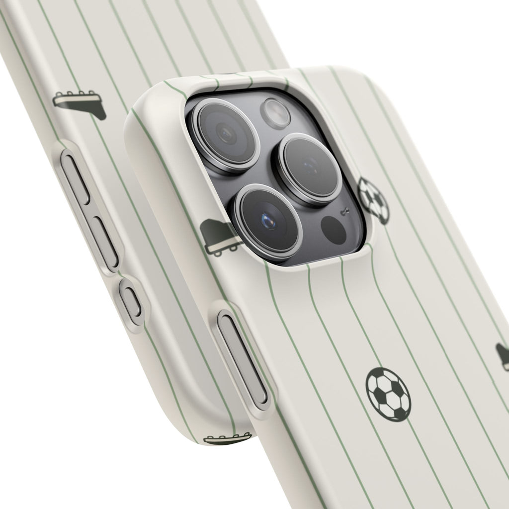 Soccer Pattern Snap Phone Case - Athletic Ball & Cleat Design
