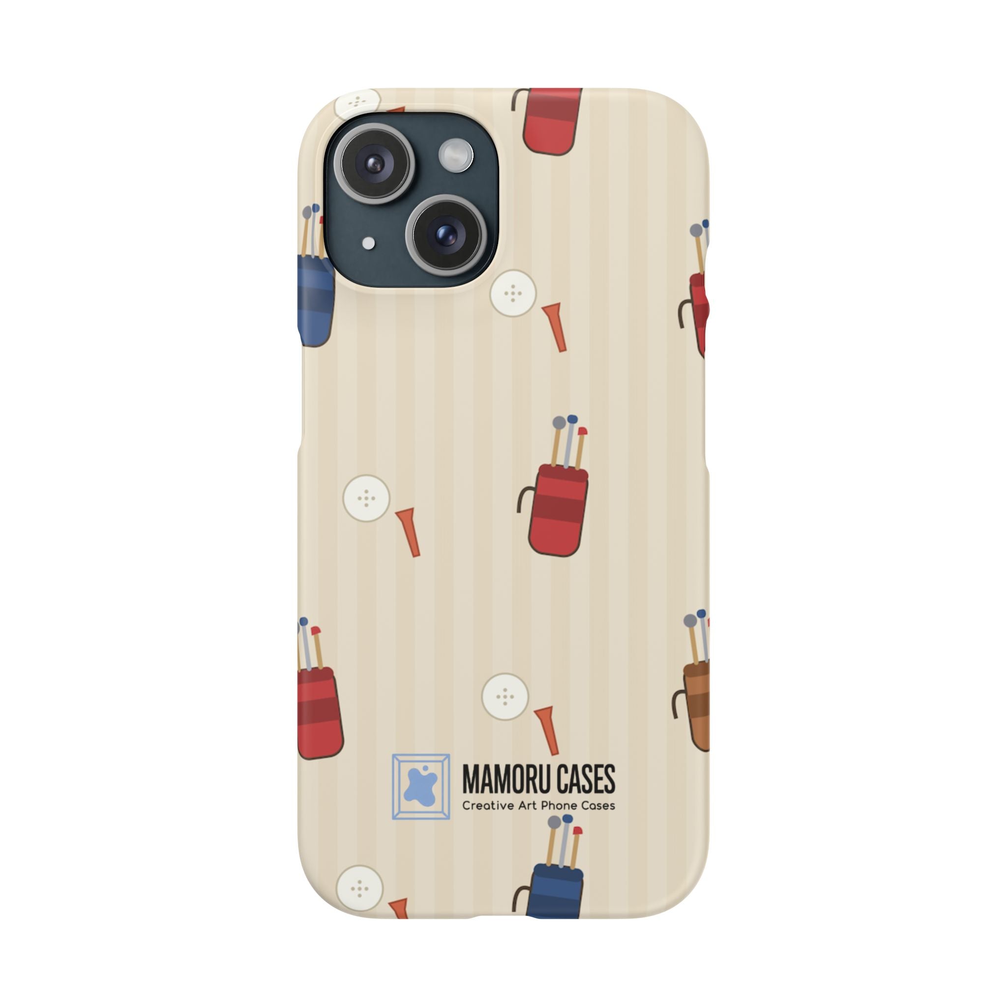 Golf Pattern Phone Case — Retro Golf Bag & Tee iPhone Case