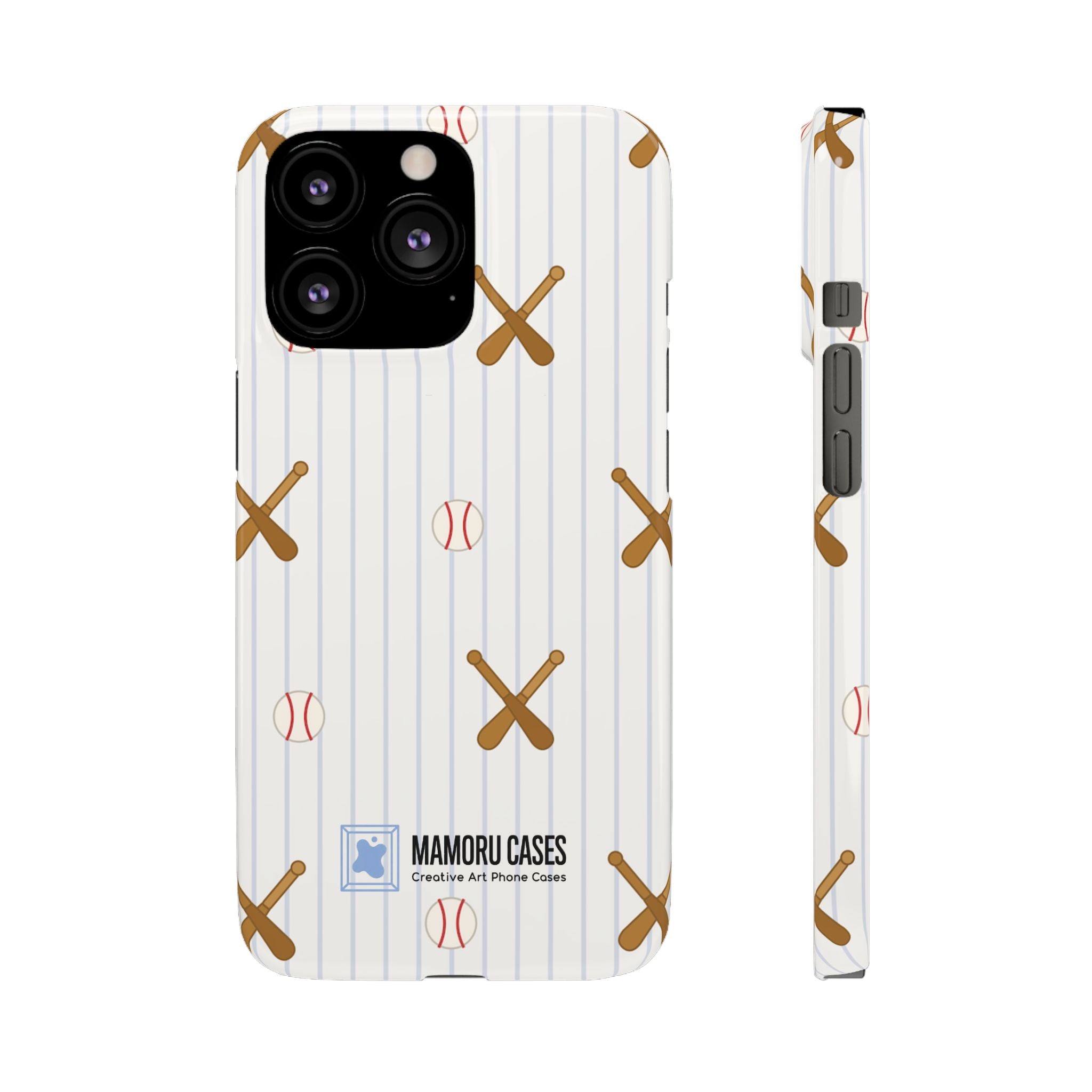 Baseball Pattern Phone Case — Bat & Ball Snap Case