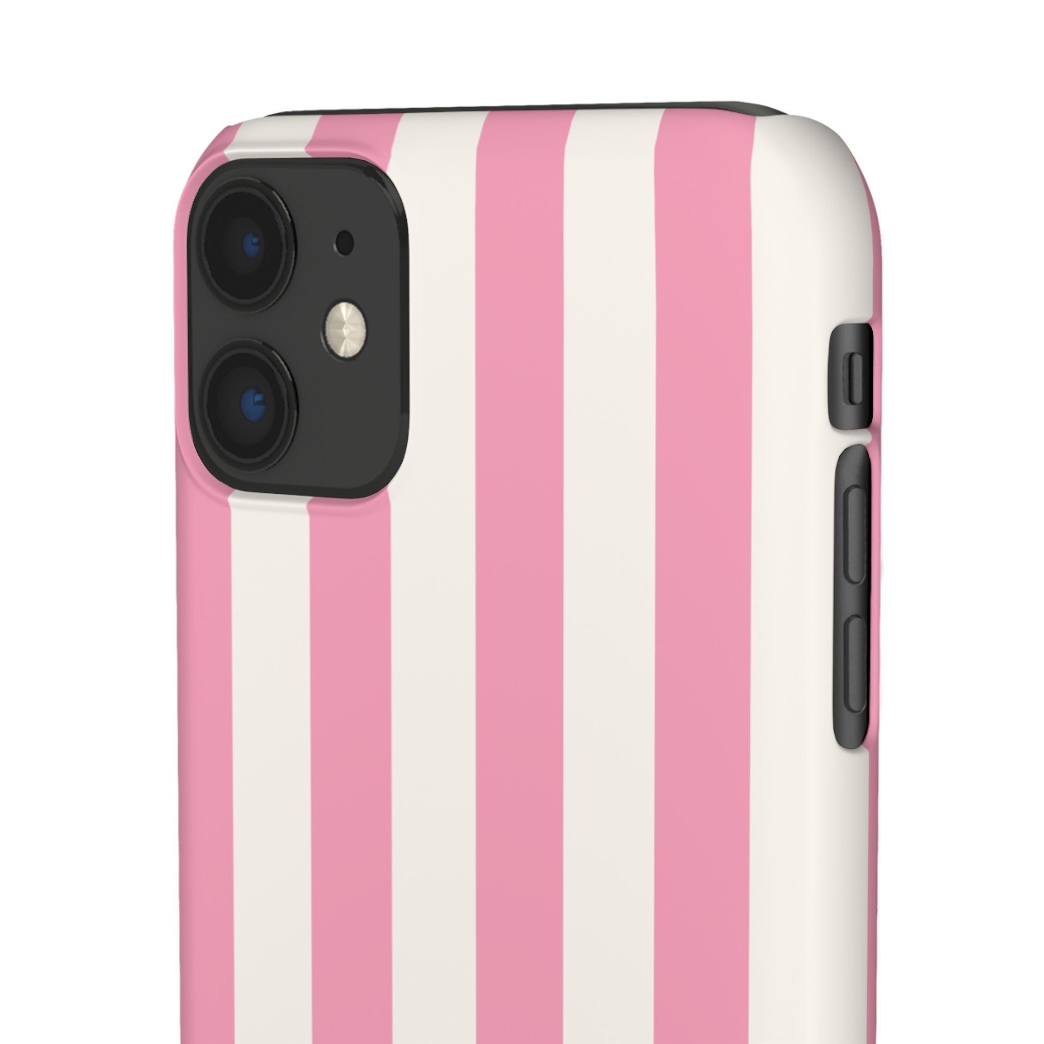 Pink & White Stripe Snap Phone Case — Cute Striped iPhone Cover