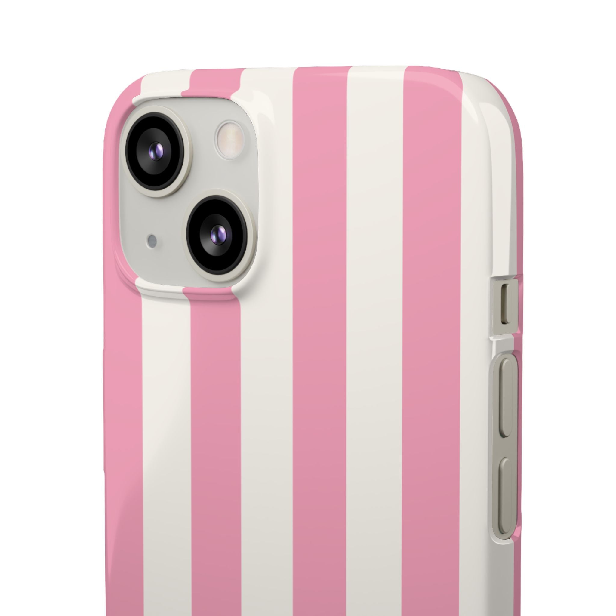 Pink & White Stripe Snap Phone Case — Cute Striped iPhone Cover