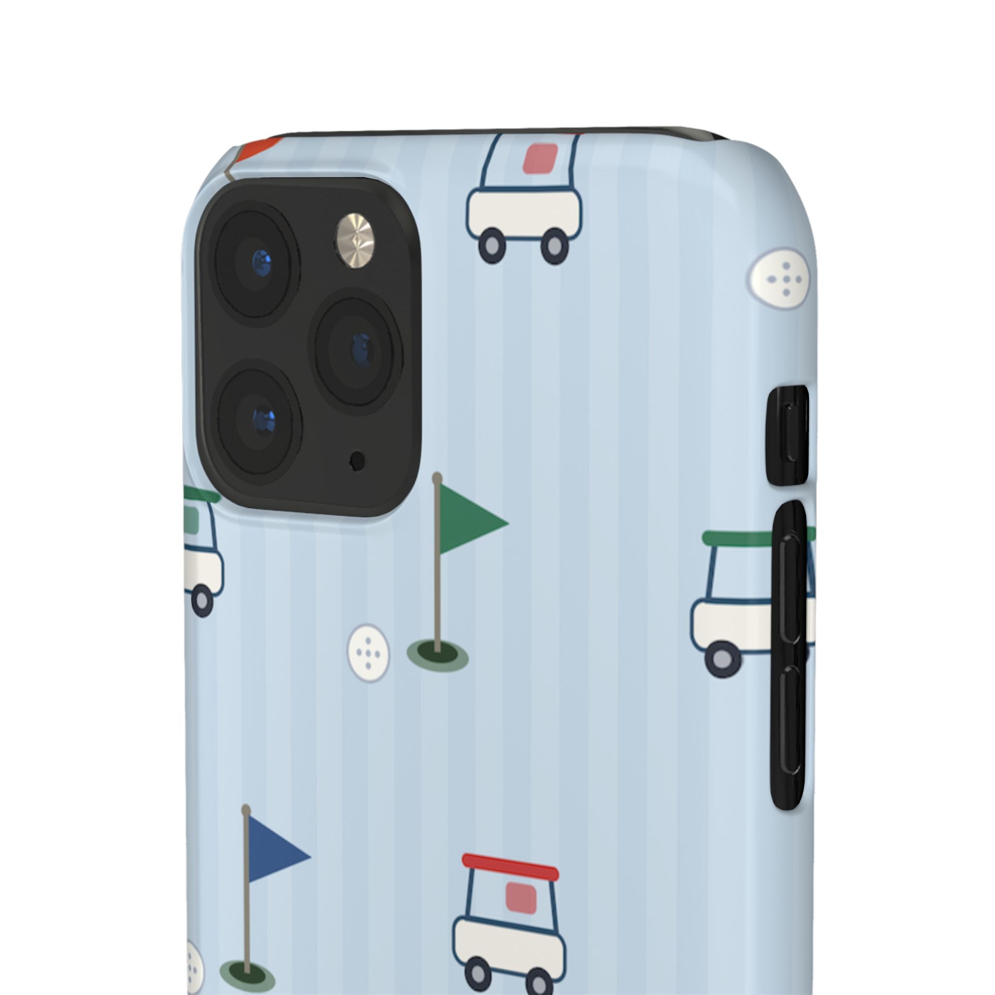 Golf Cart Pattern Phone Case – Cute Blue Golf Course Snap Case