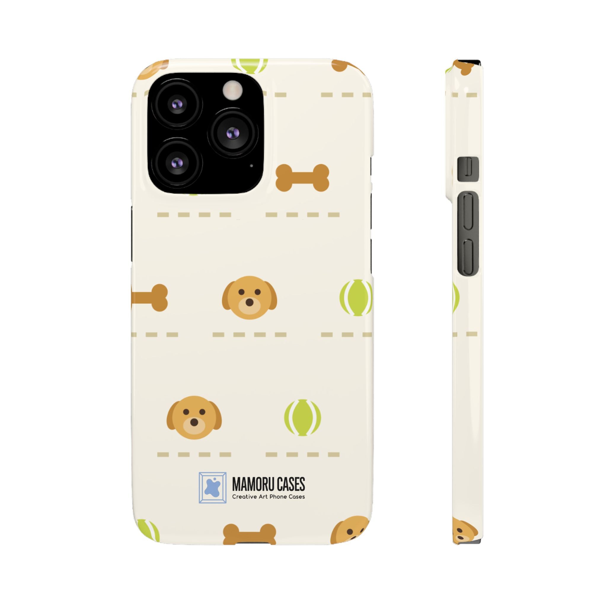 Cute Puppy Pattern Phone Case — Dog, Bone & Tennis Ball Snap Case