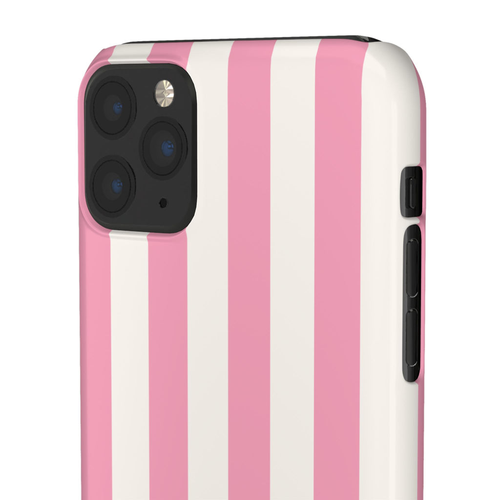 Pink & White Stripe Snap Phone Case — Cute Striped iPhone Cover