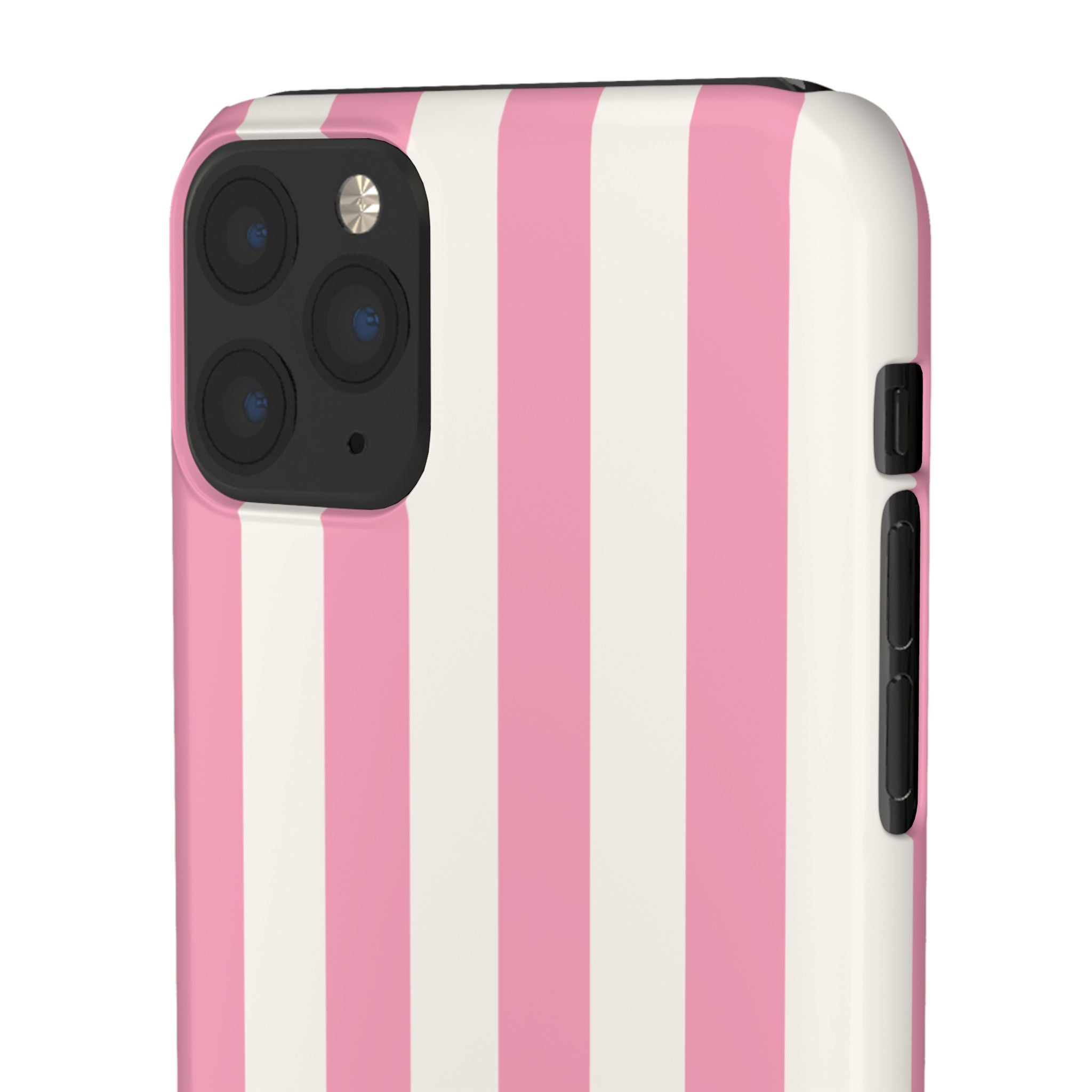 Pink & White Stripe Snap Phone Case — Cute Striped iPhone Cover