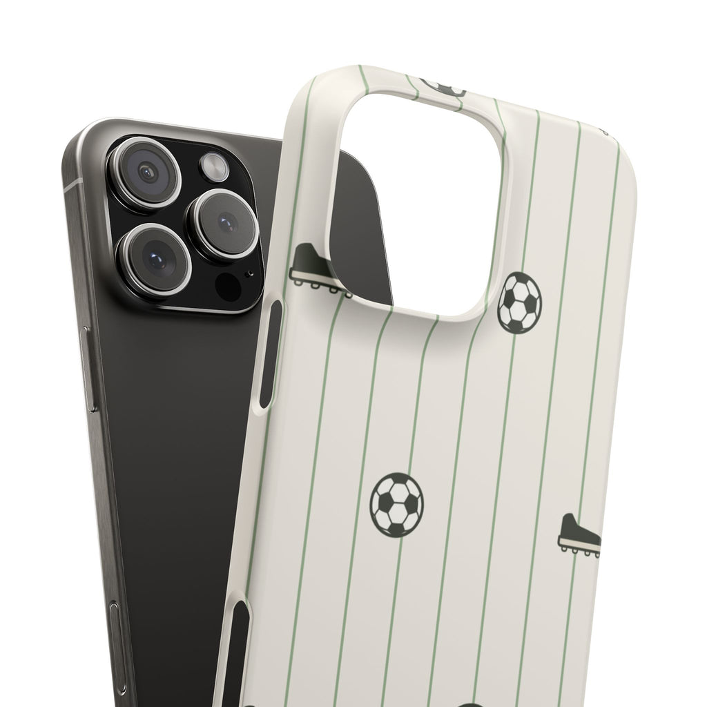 Soccer Pattern Snap Phone Case - Athletic Ball & Cleat Design
