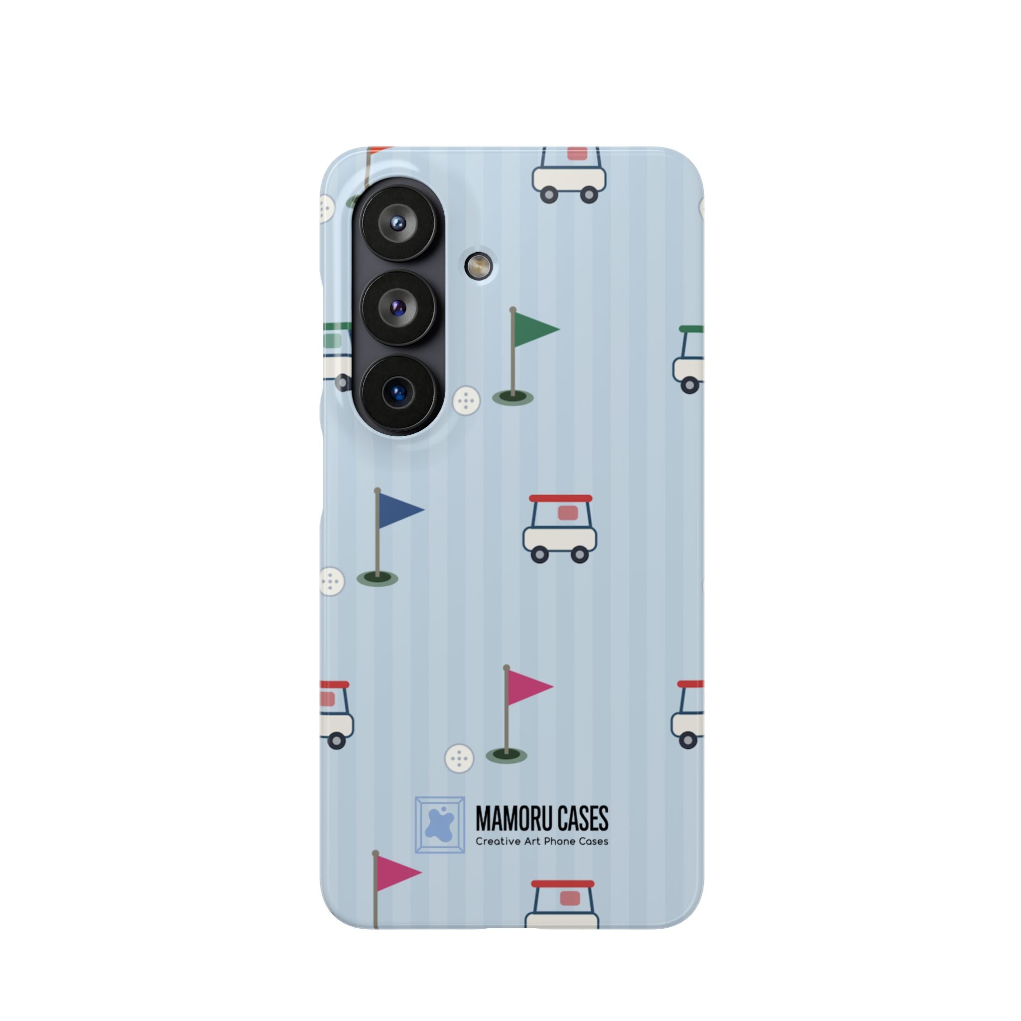 Golf Cart Pattern Phone Case – Cute Blue Golf Course Snap Case
