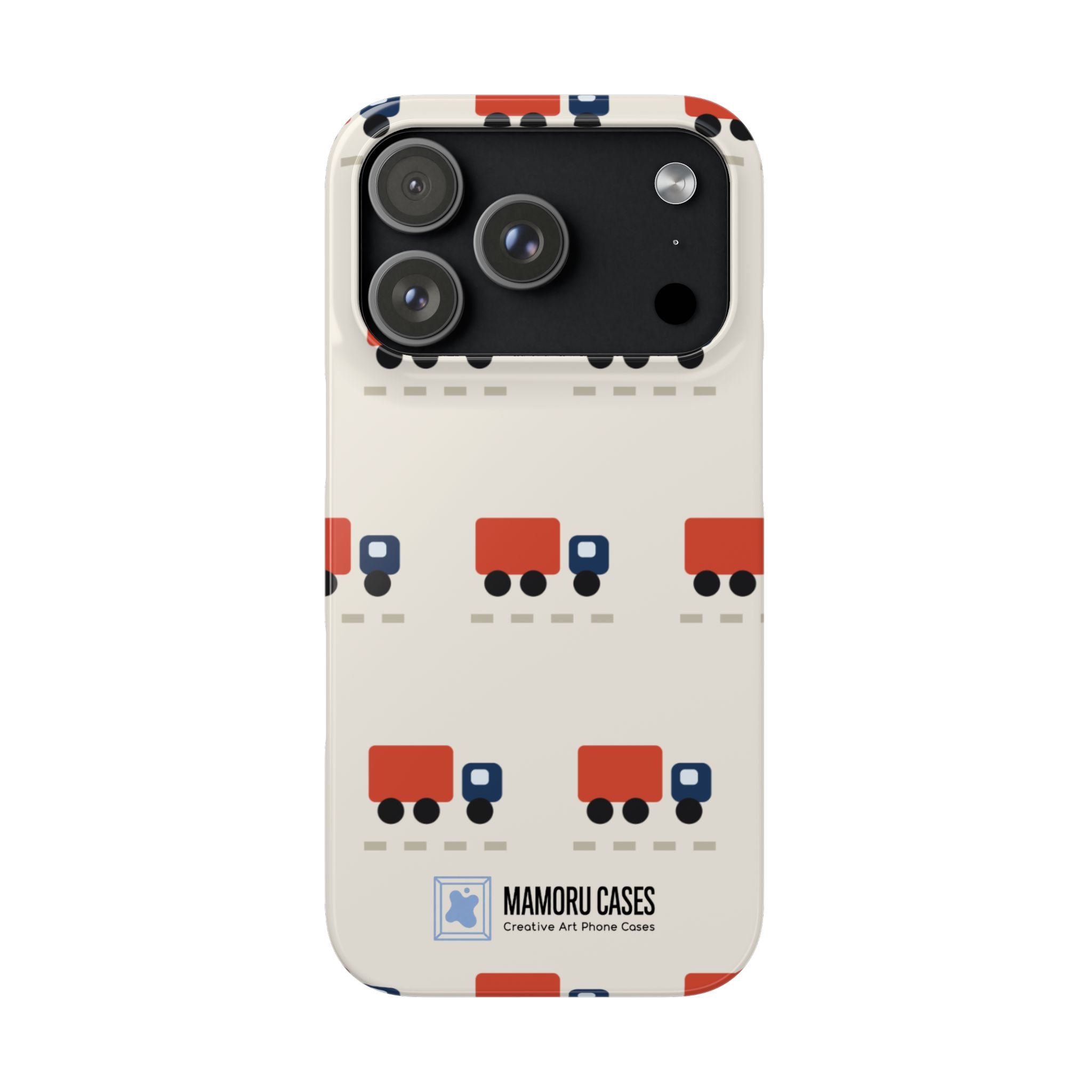 Truck Pattern Phone Case — Cute Red & Blue Delivery Truck iPhone Cover