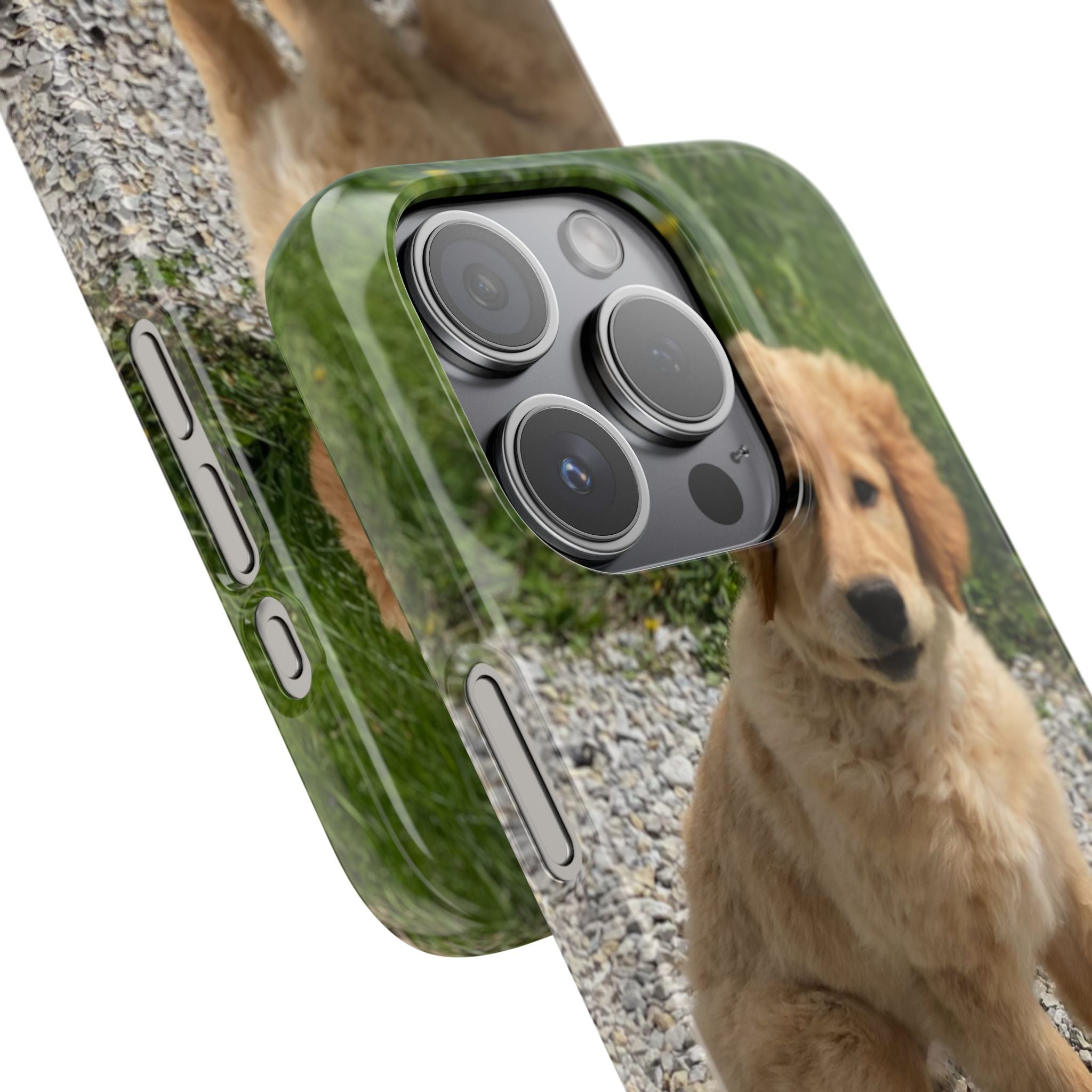 Phone Case — Cute Golden Retriever Puppy Photo Protective Snap Case