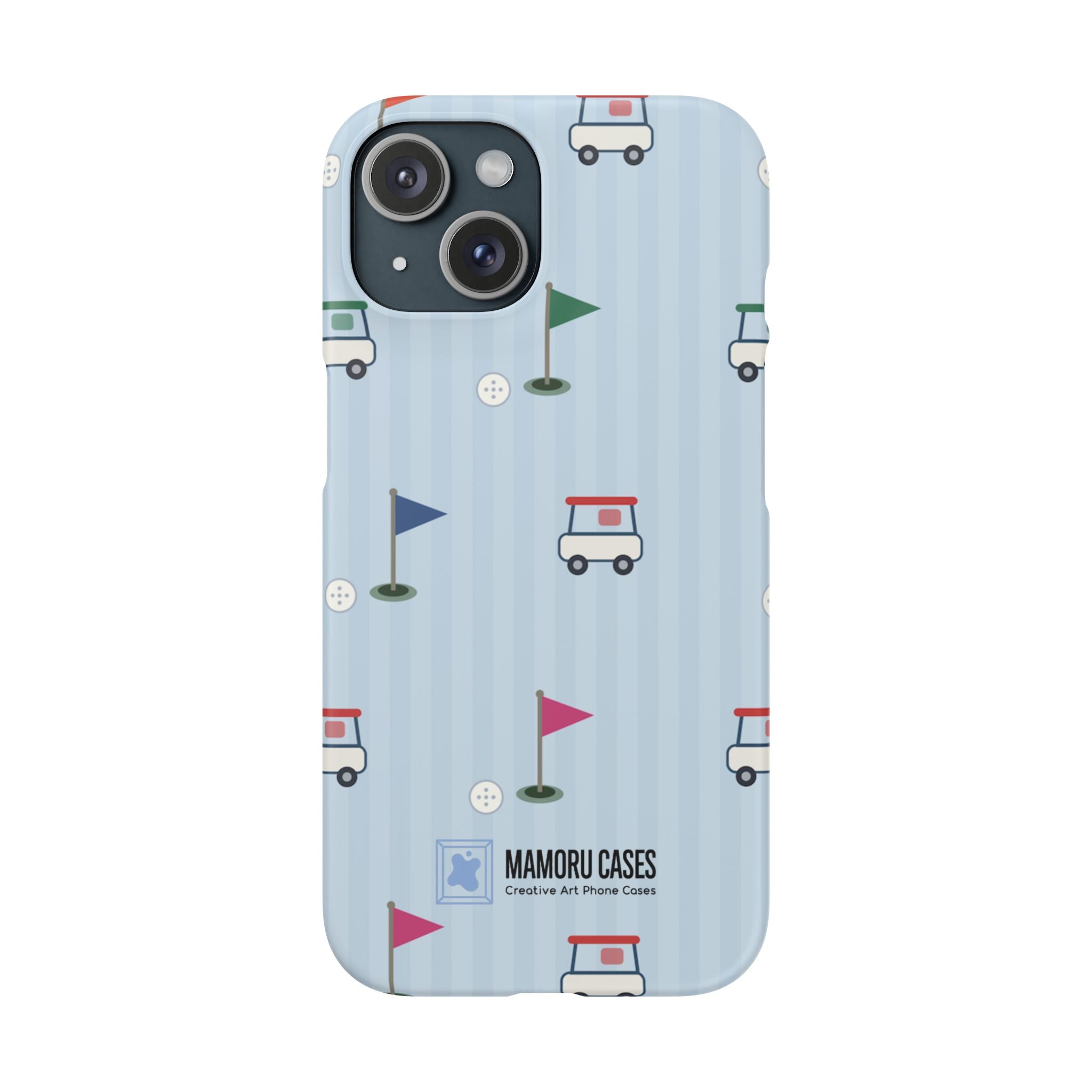 Golf Cart Pattern Phone Case – Cute Blue Golf Course Snap Case