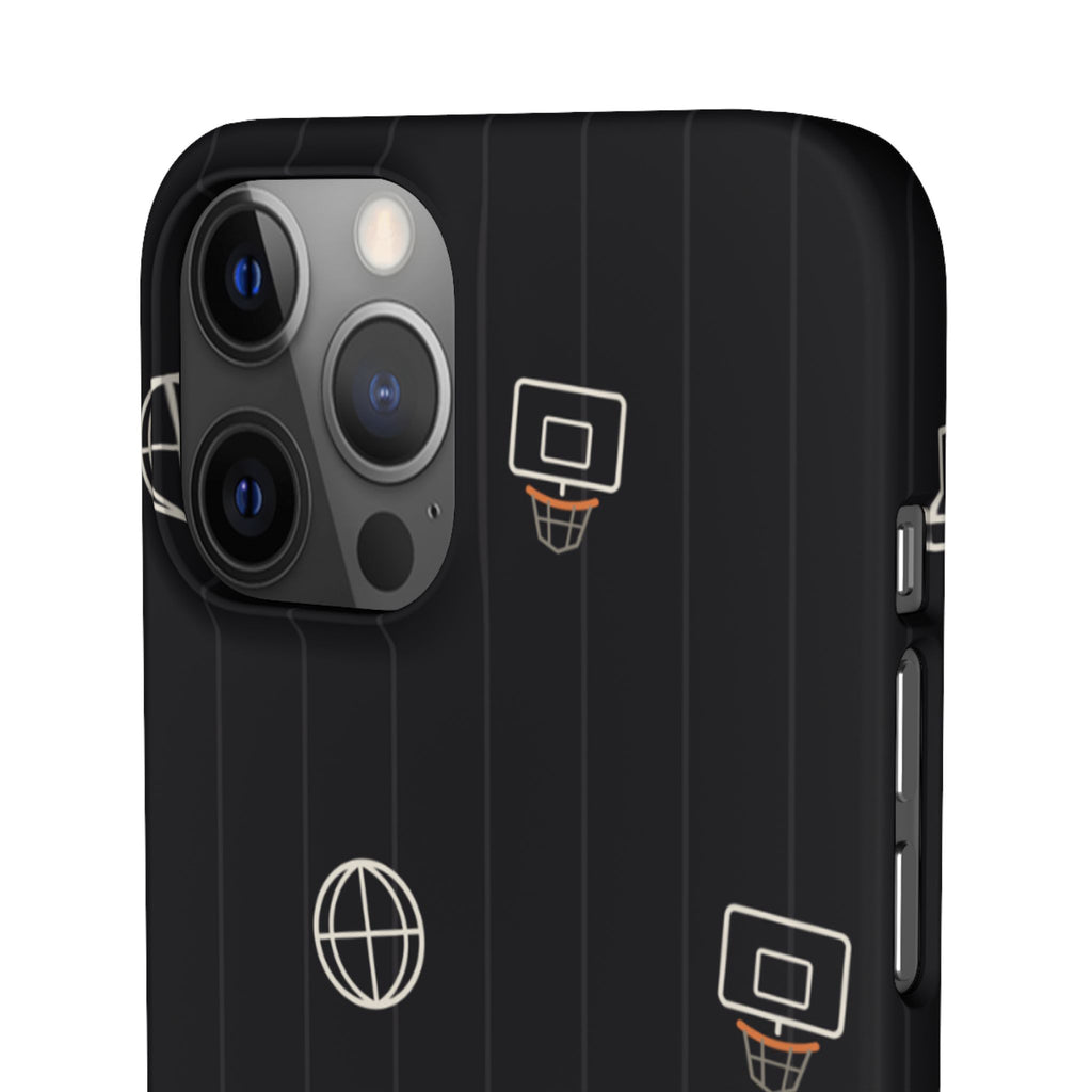 Snap Case — Black Minimalist Basketball & Street Icons Phone Case