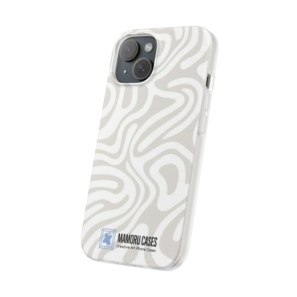 Abstract Neutral Swirl Phone Case — Flexible Protective Cover