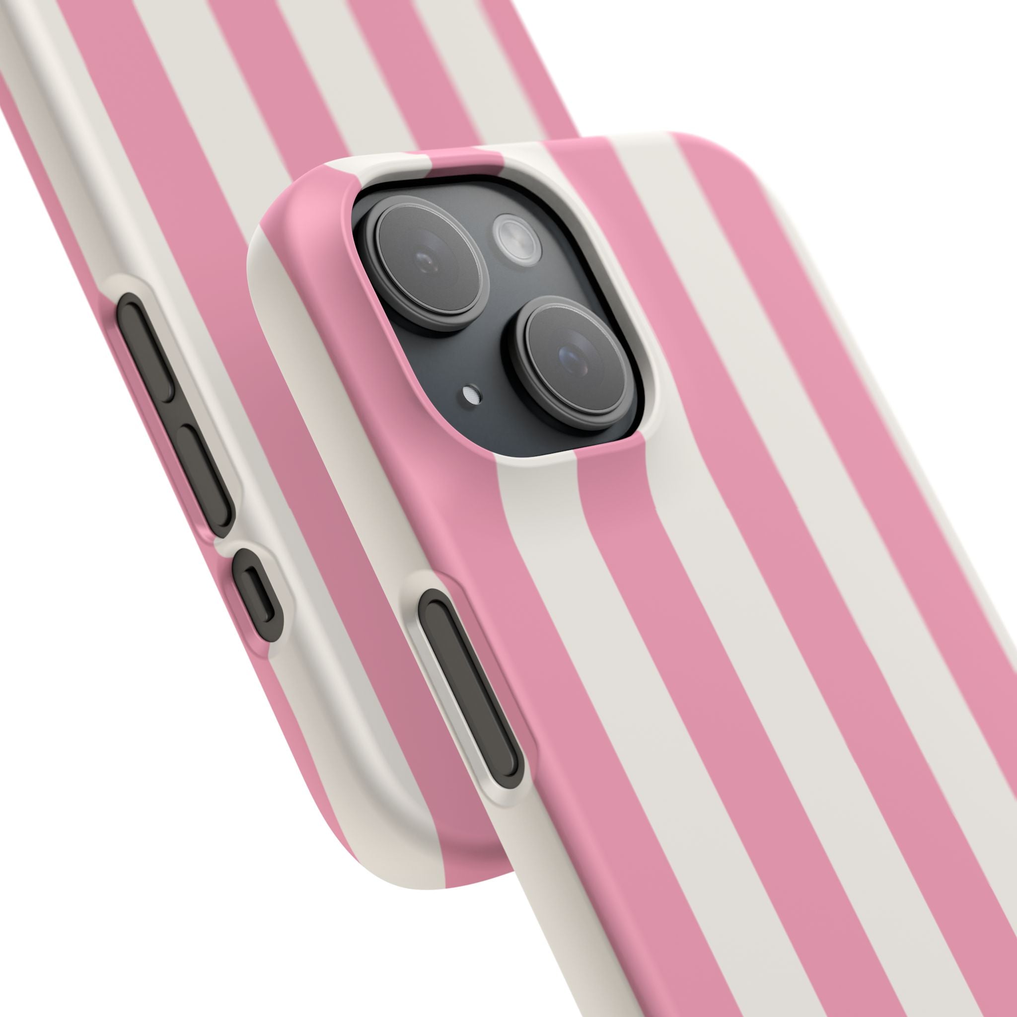 Pink & White Stripe Snap Phone Case — Cute Striped iPhone Cover