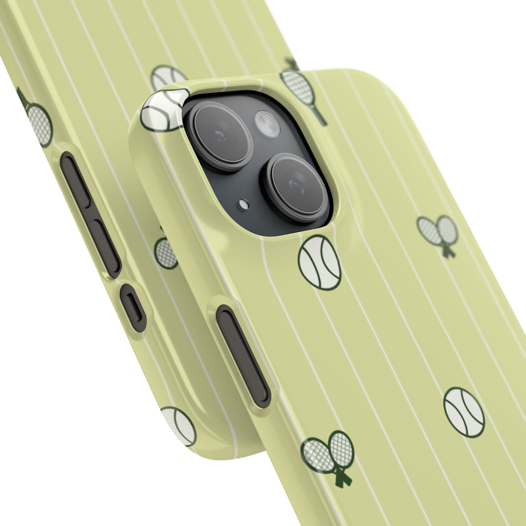 Tennis Pattern Phone Case — Yellow Racket & Ball Snap Case
